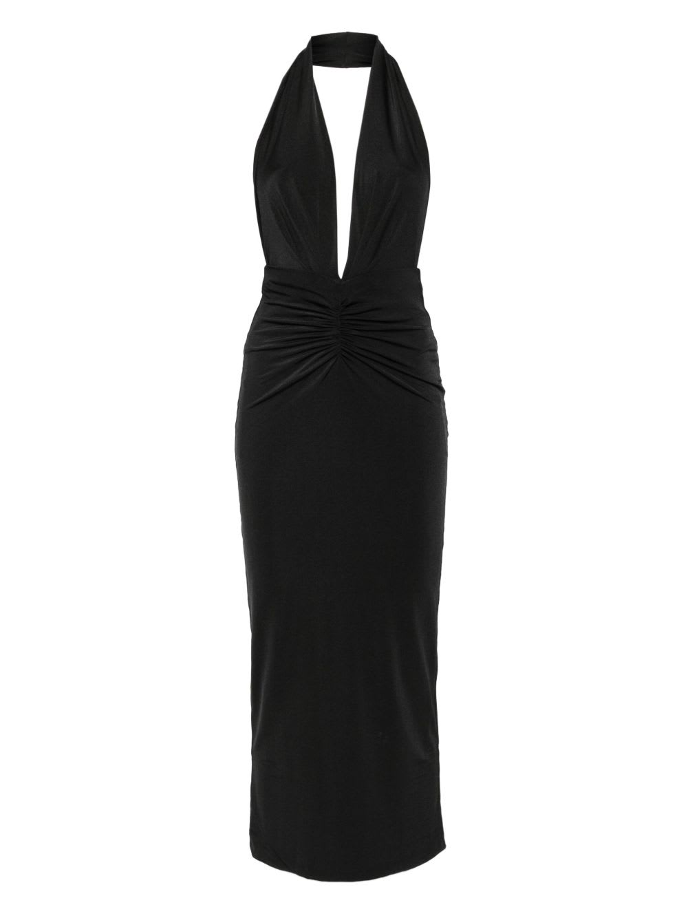 The Andamane Halterneck Dress In Black