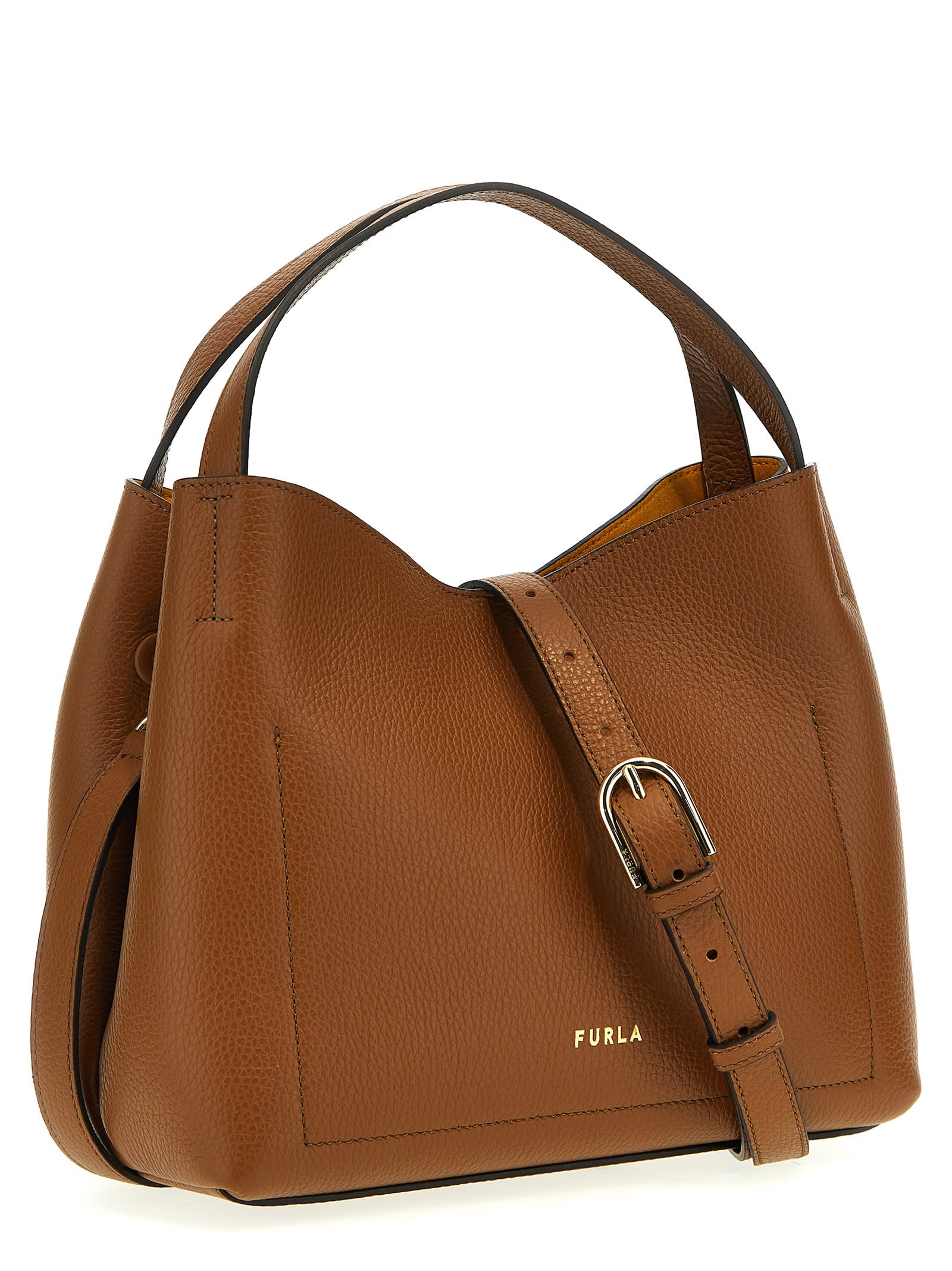 Shop Furla Primula S Handbag In Brown