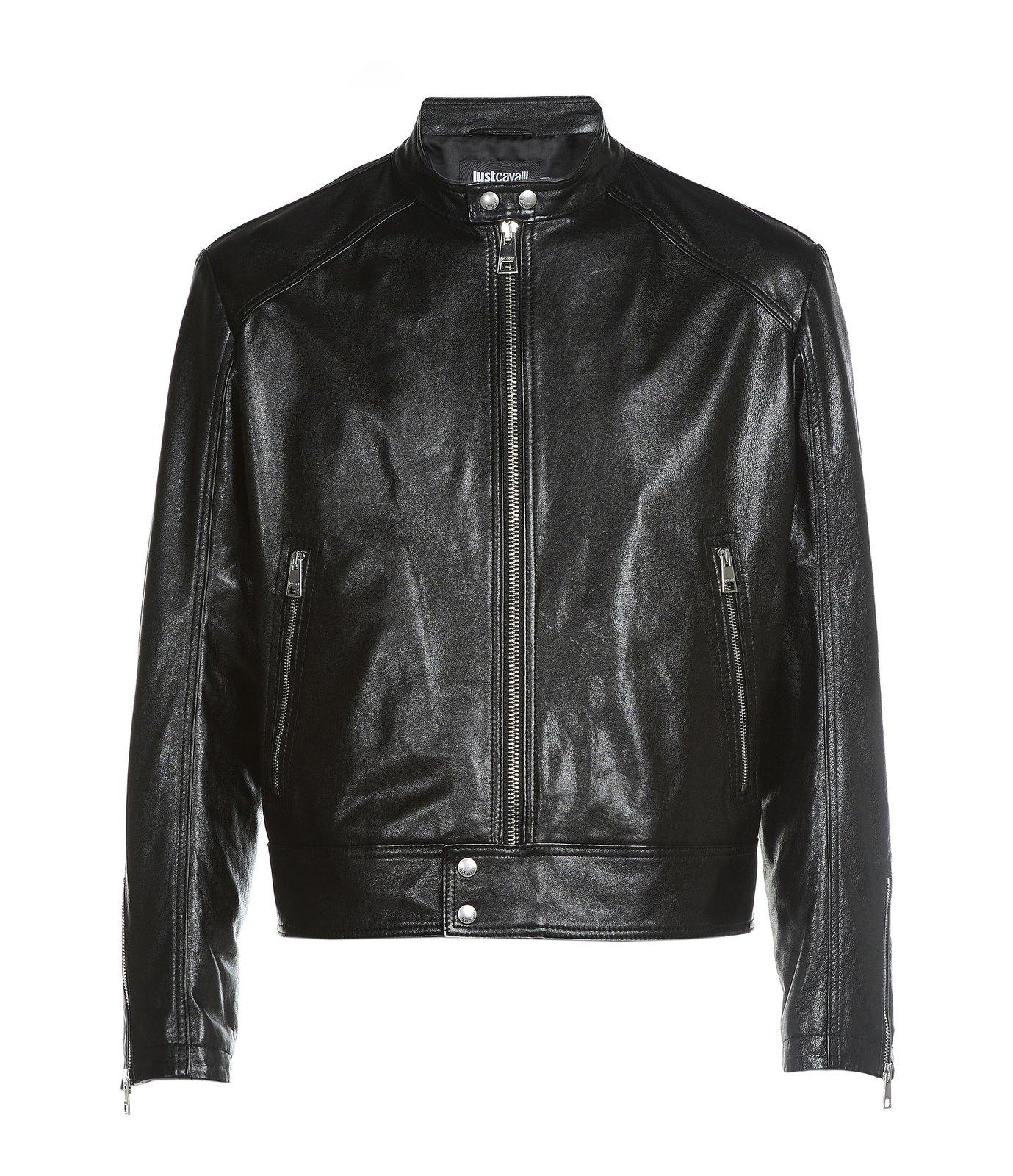Just Cavalli Classic Zip-up Leather Jacket