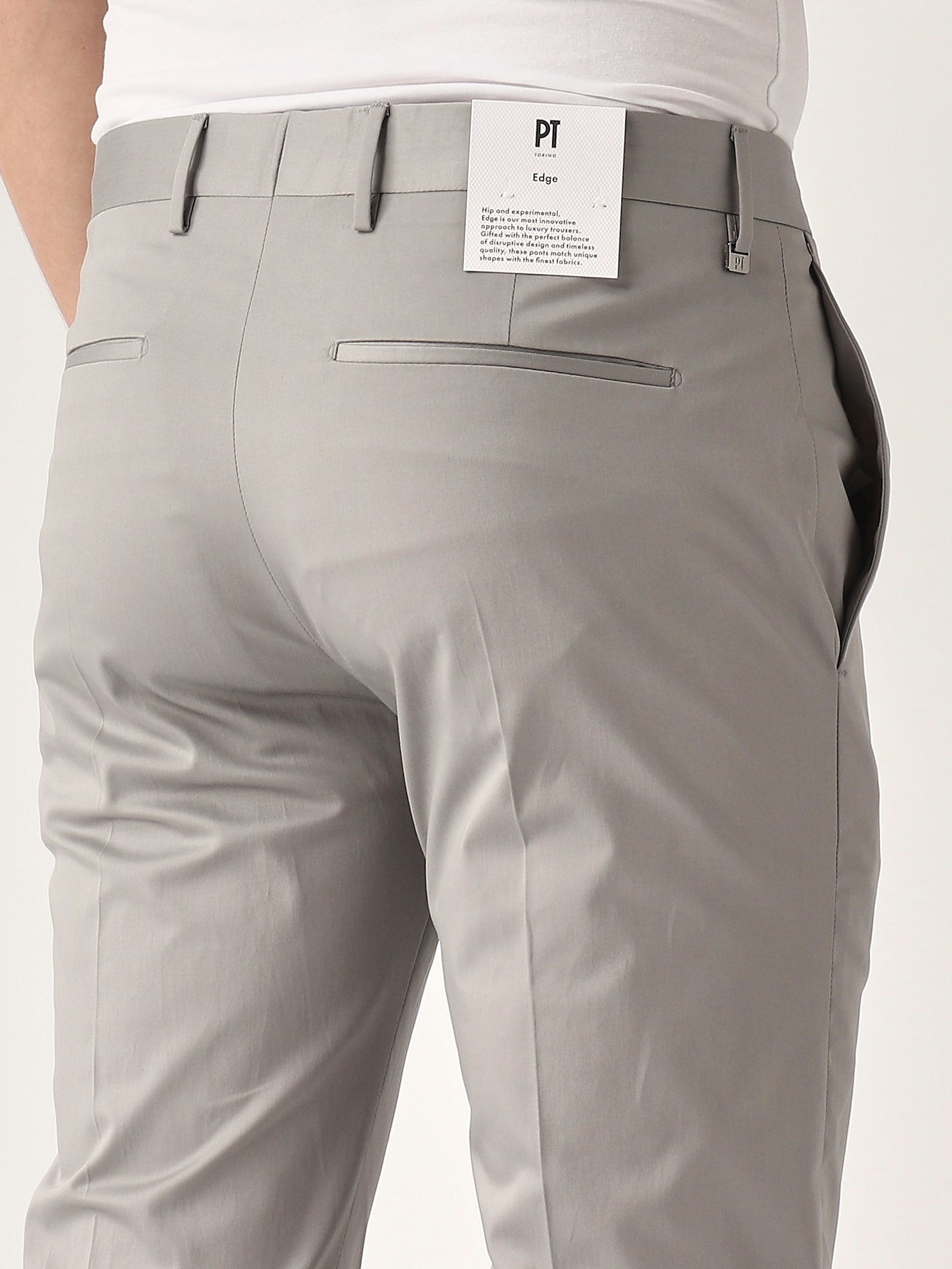 Pt Torino Pantalone Lana Stretch Ten Trousers In Gray