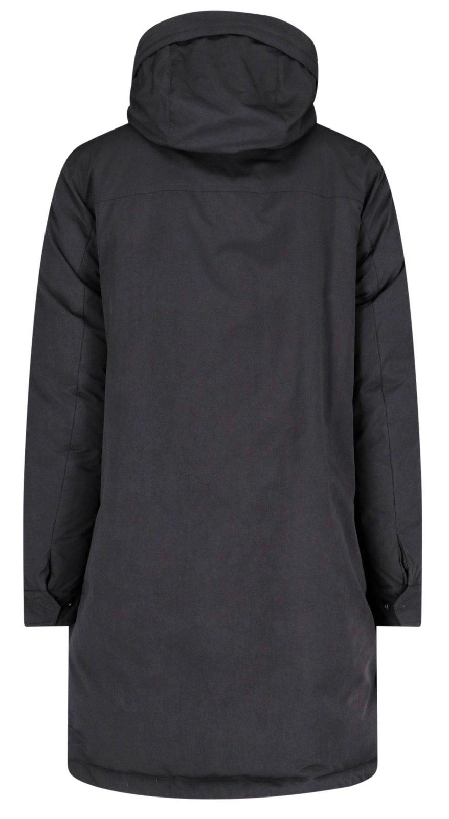 Shop Aspesi Flap-pocketed Hooded Coat In Black