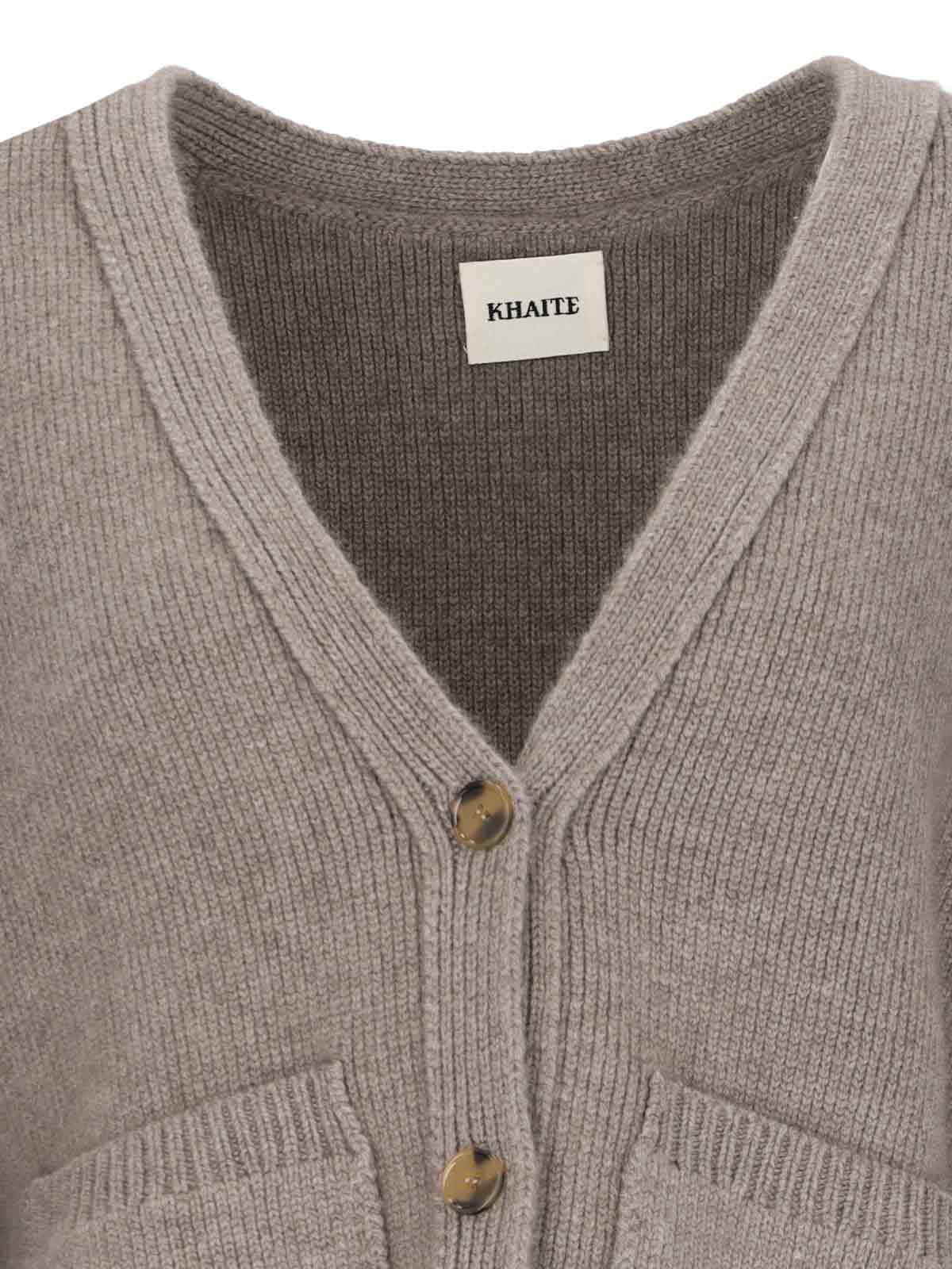 Khaite Scarlet Cashmere-blend Cardigan In Brown