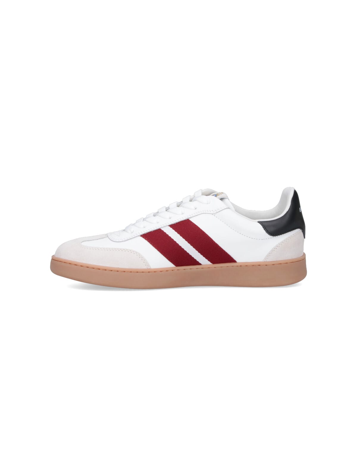 Bally Retro Crest Leather Striped Sneakers In White