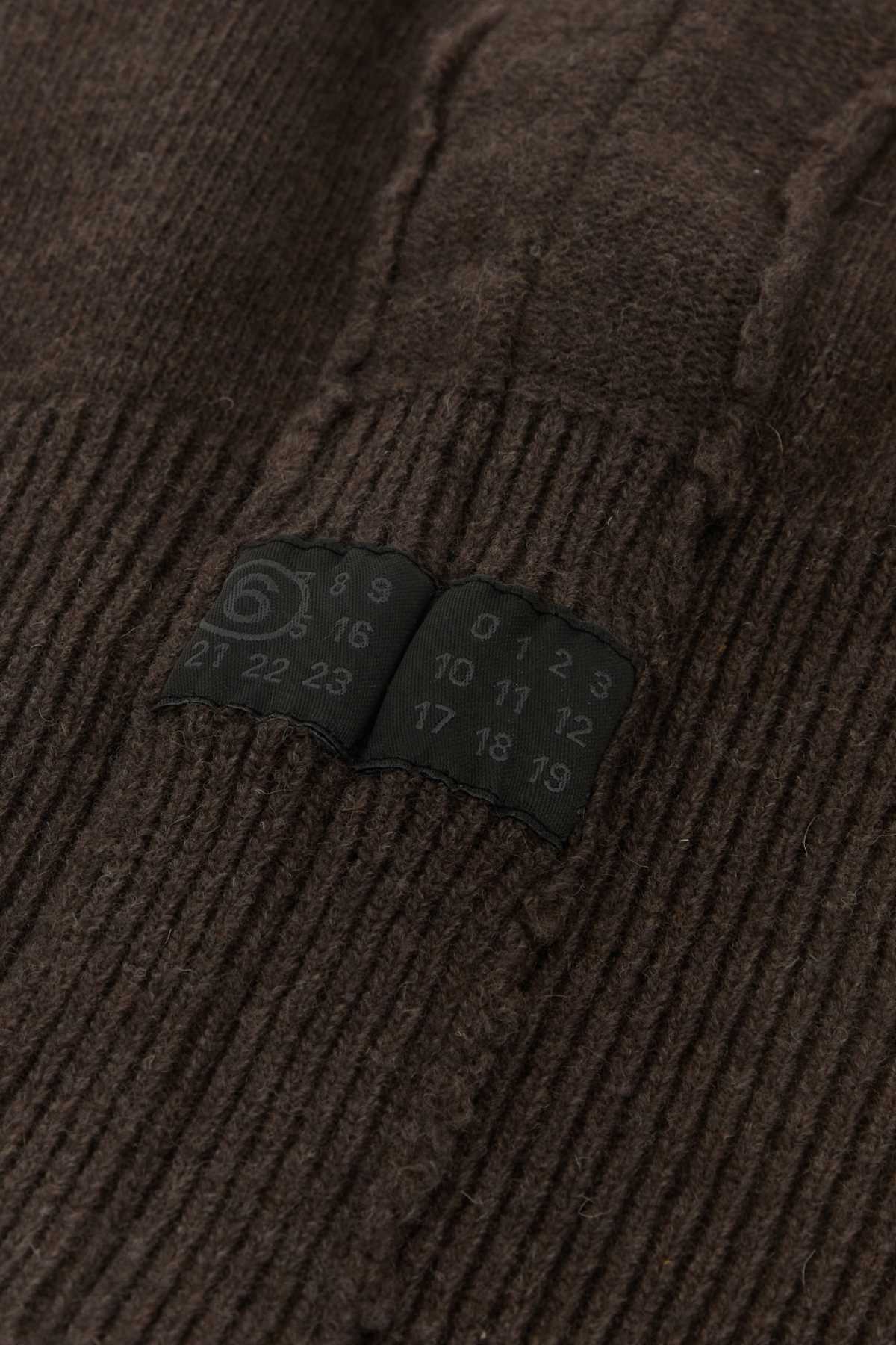 Mm6 Maison Margiela Dark Brown Wool Blend Balaclava In Black