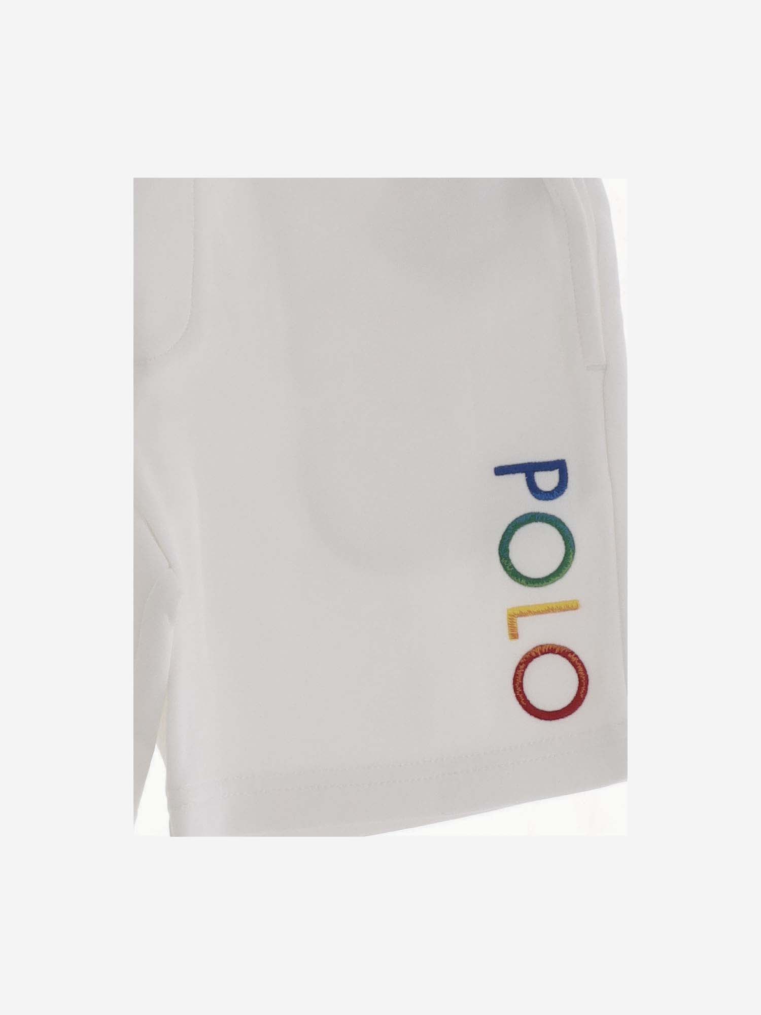 Shop Polo Ralph Lauren Cotton Blend Logo Short Pants In White