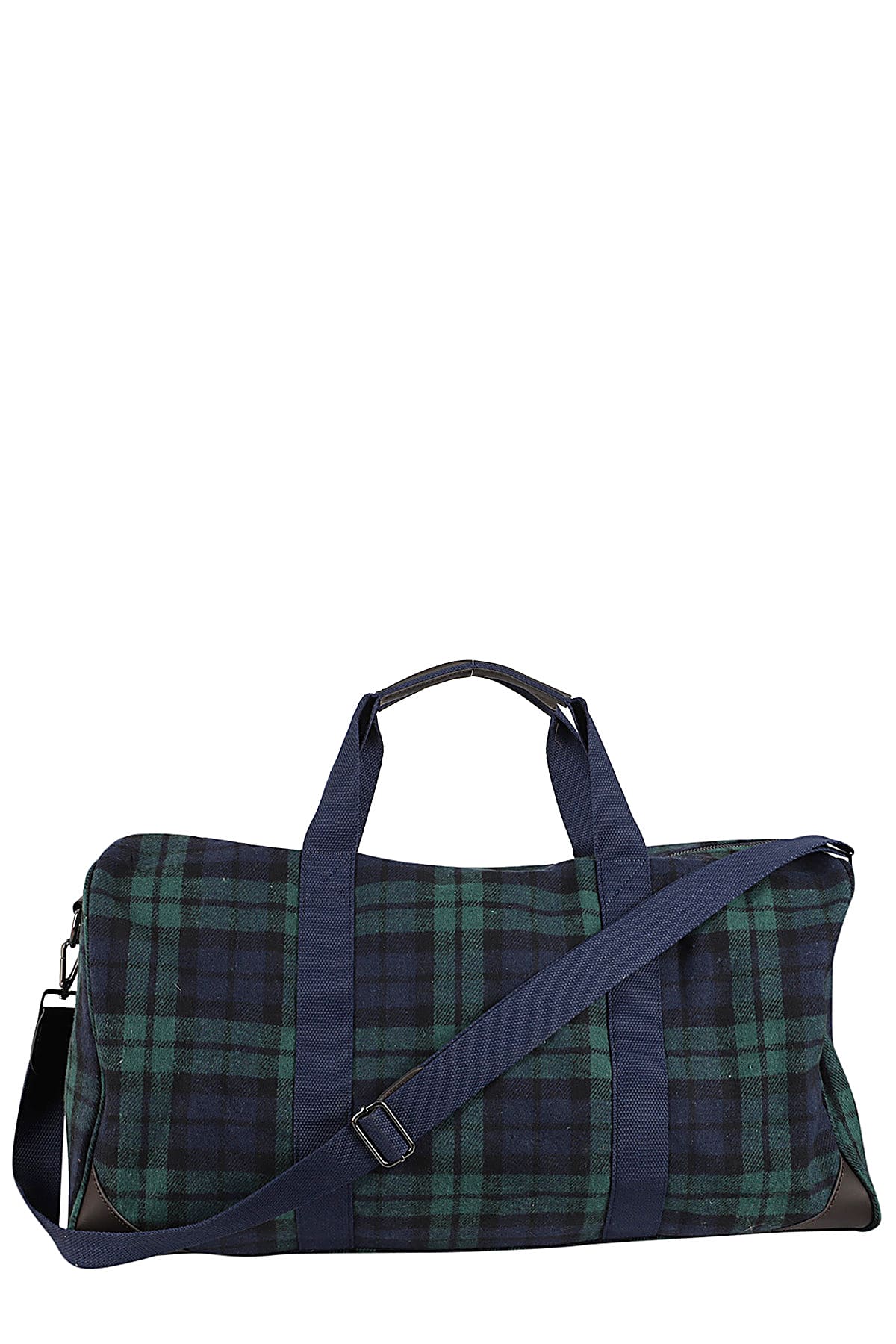 Mc2 Saint Barth Tartan Pattern Duffle Bag With Adjustable Strap In Emb Tartan