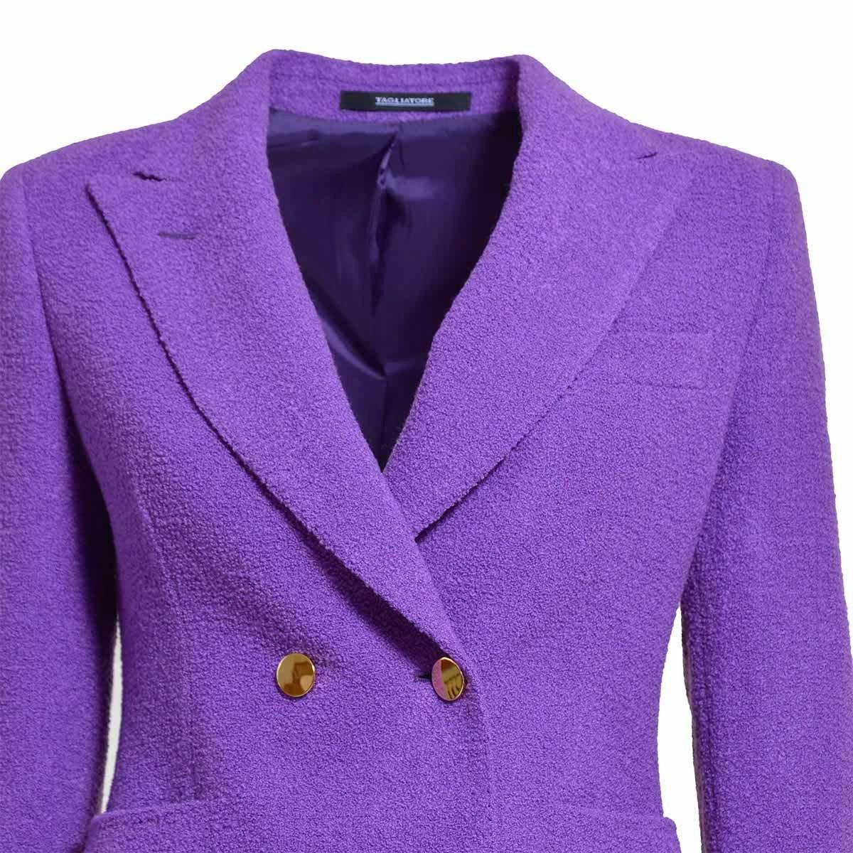 Shop Tagliatore Peak-lapels Double-breasted Blazer In Viola