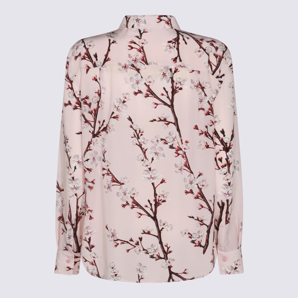 Alexander Mcqueen Cherry Blossom Print Button-front Blouse In Ice Pink