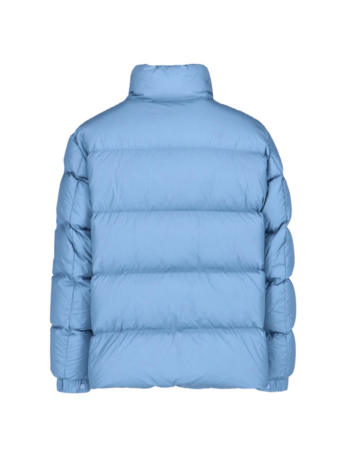 Shop Moncler Citala High Neck Cropped Down Jacket In Clear Blue