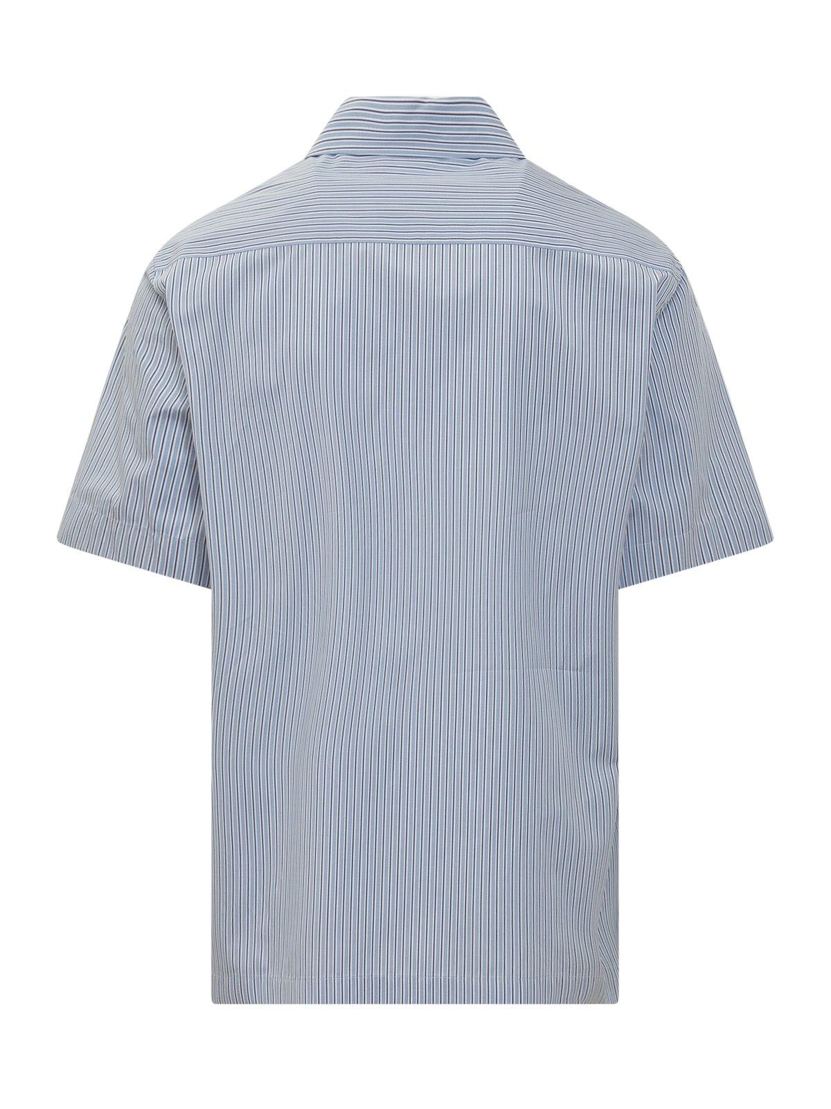 Shop Versace Informal Short-sleeved Shirt In Blu