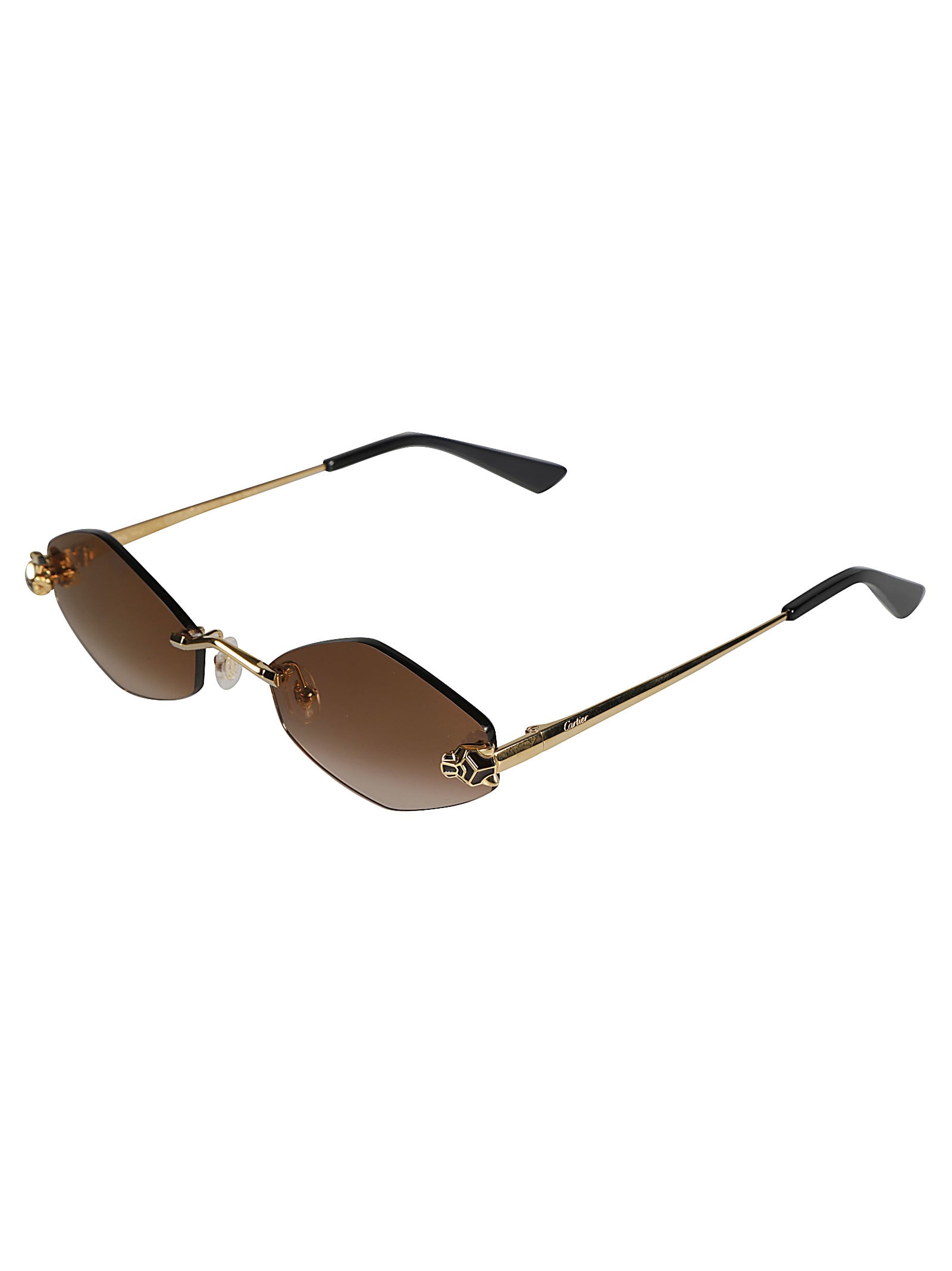 Cartier Hexagon Lens Metal Temple Sunglasses