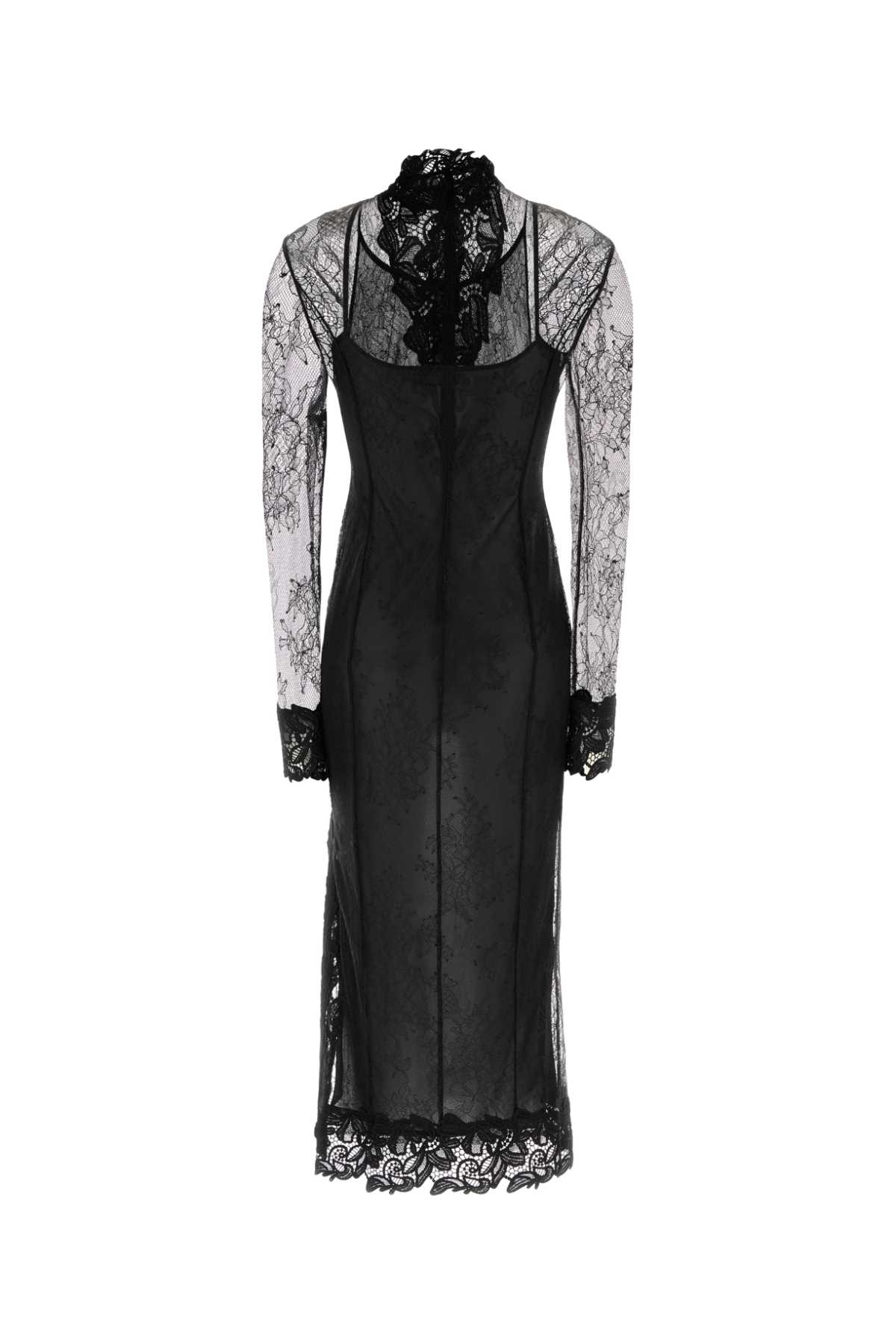 Blumarine Long Sleeve Dress In Black