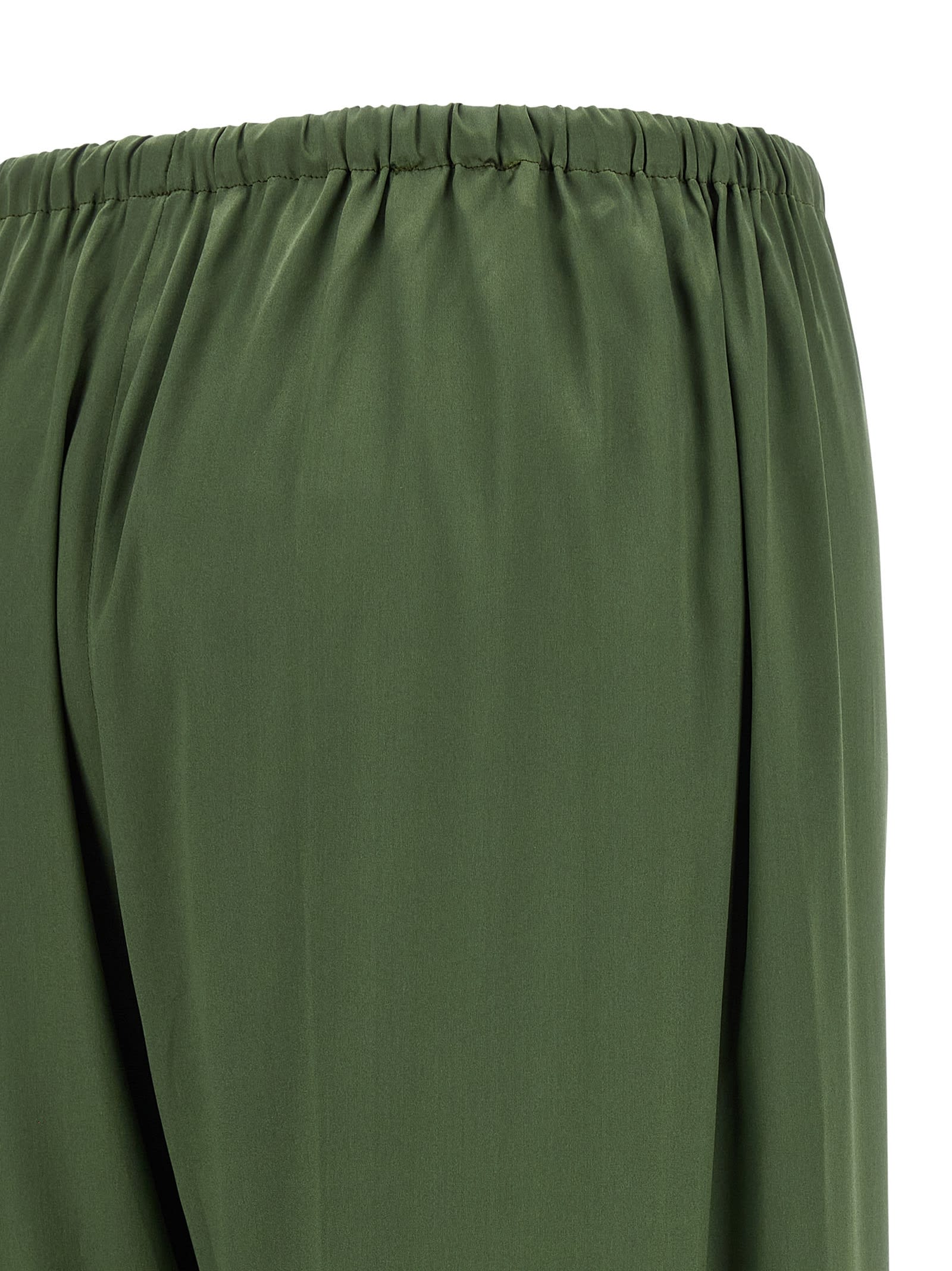 Dries Van Noten Cinched Waist Wide Leg Trousers In Green