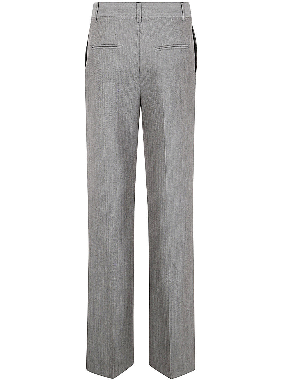 Shop Alberta Ferretti Wool Tweed Straight Leg Pants In Fantasy Black