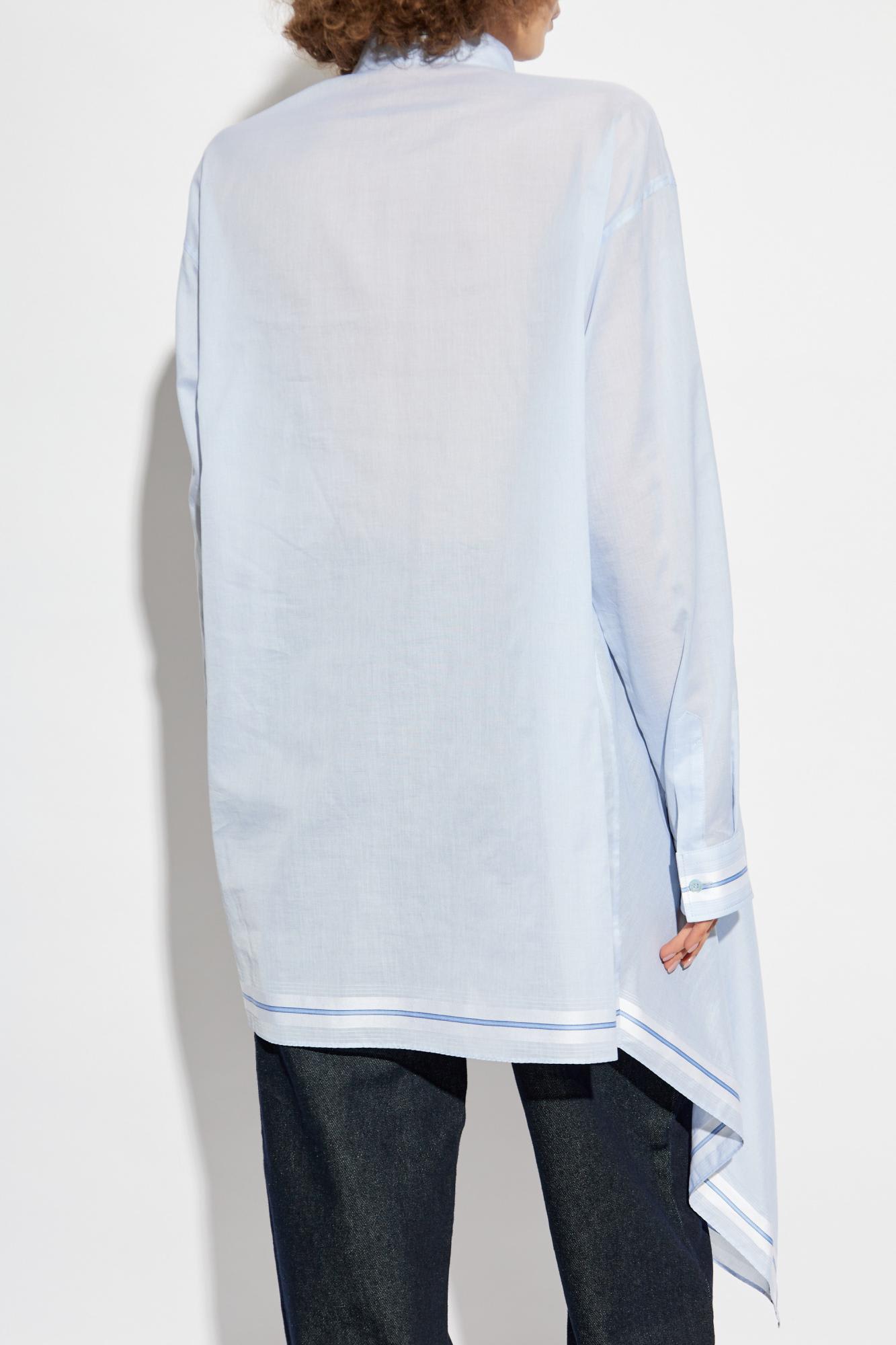 Moschino Asymmetrical Shirt With Pocket In Blue