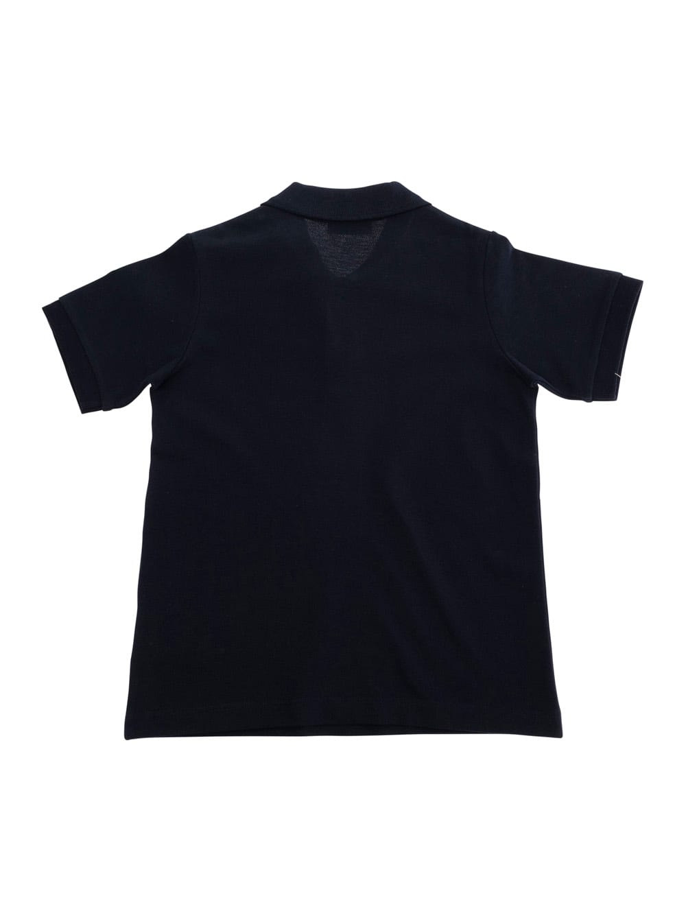 Moncler Blue Polo Shirt With Classic Collar With Striped Detail And Logo Patch On The Sleeve In Cotto Boy In Black