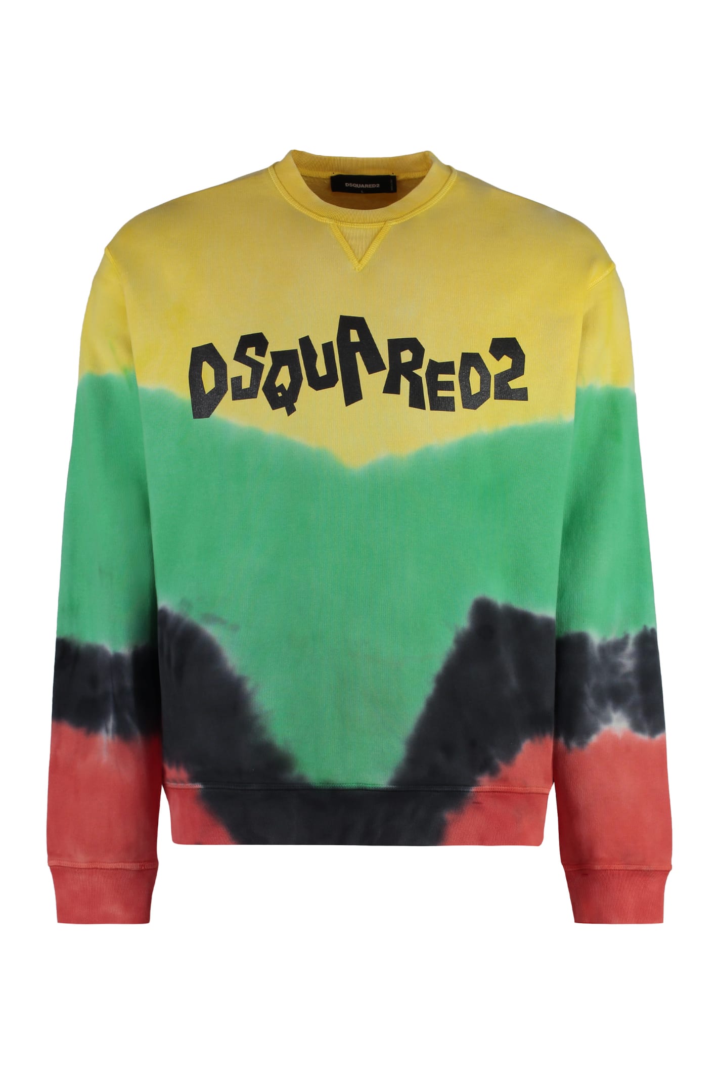 Shop Dsquared2 Cotton Crew-neck Sweatshirt In Yellow