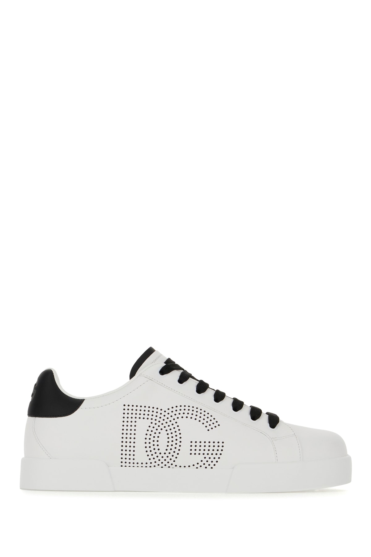 Shop Dolce & Gabbana Two-tone Leather Portofino Sneakers In Bianco Nero