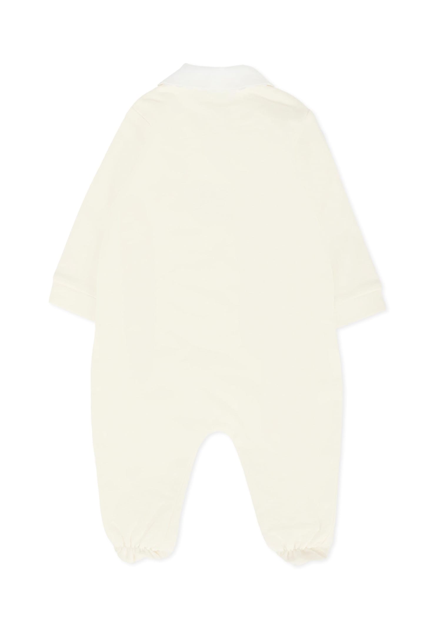 Moschino Ivory Babygrow Set For Babykids With Teddy Bear In White
