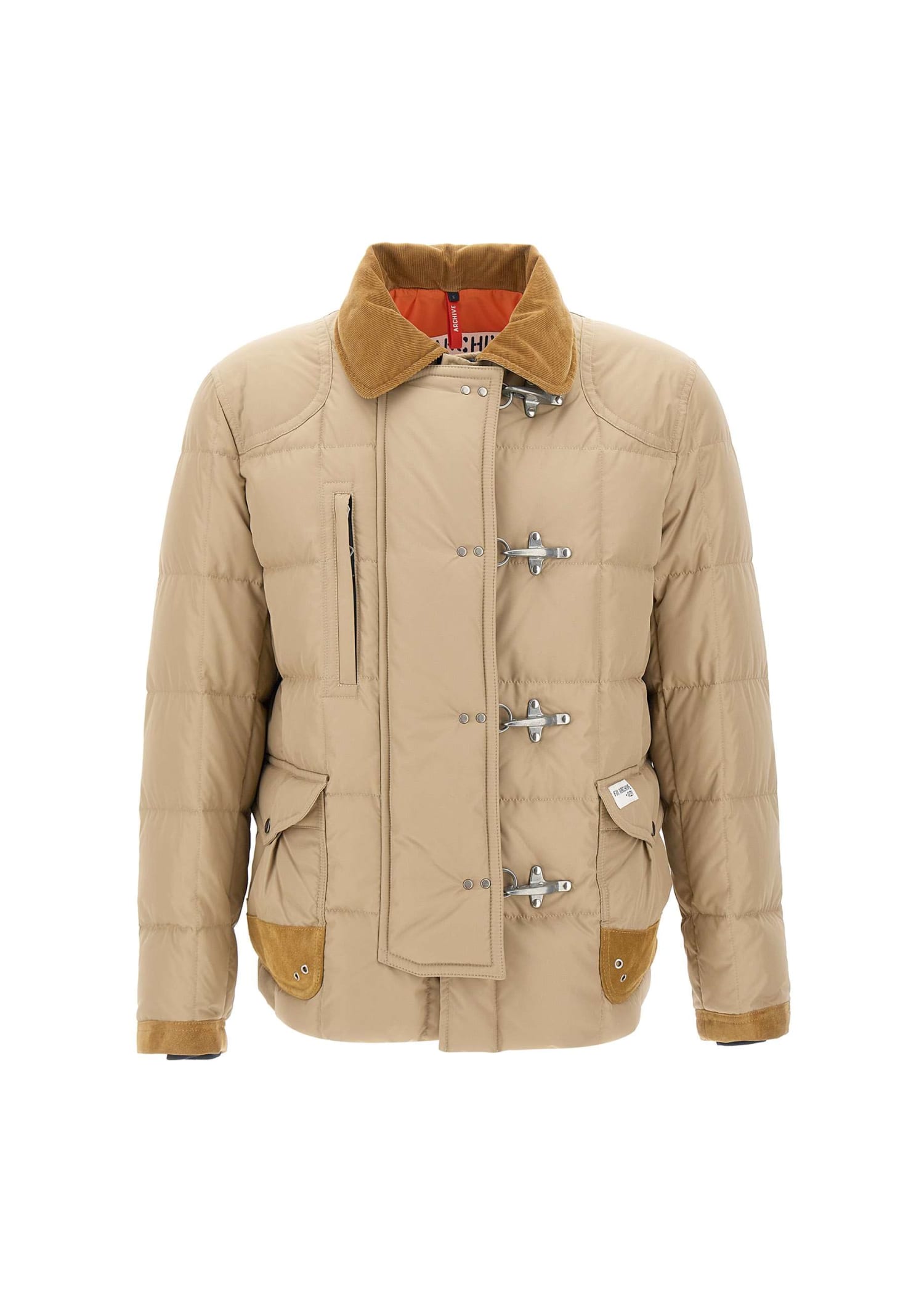 Shop Fay 4 Ganci Piuma - Archive Jacket In Beige