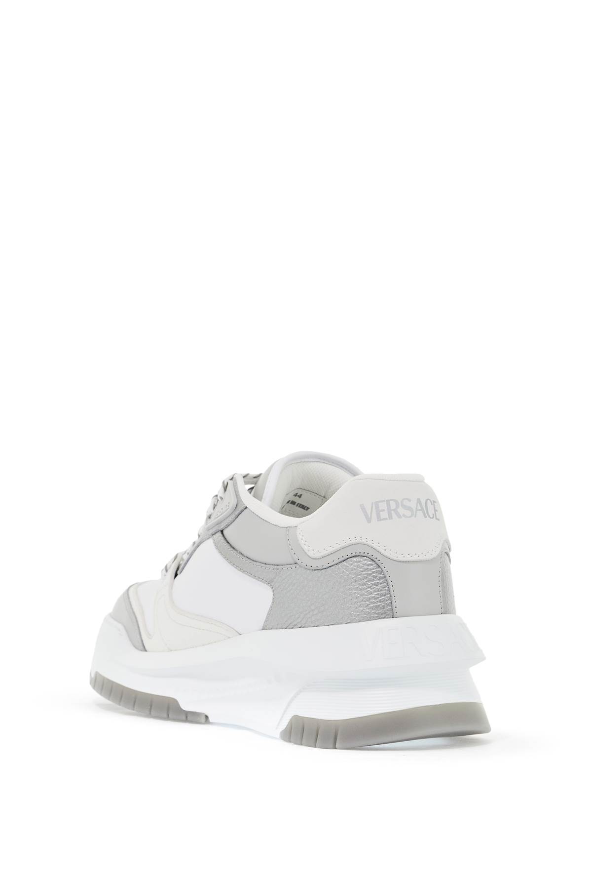 Shop Versace Odyssey Sneakers In Grey+black-palladio (white)