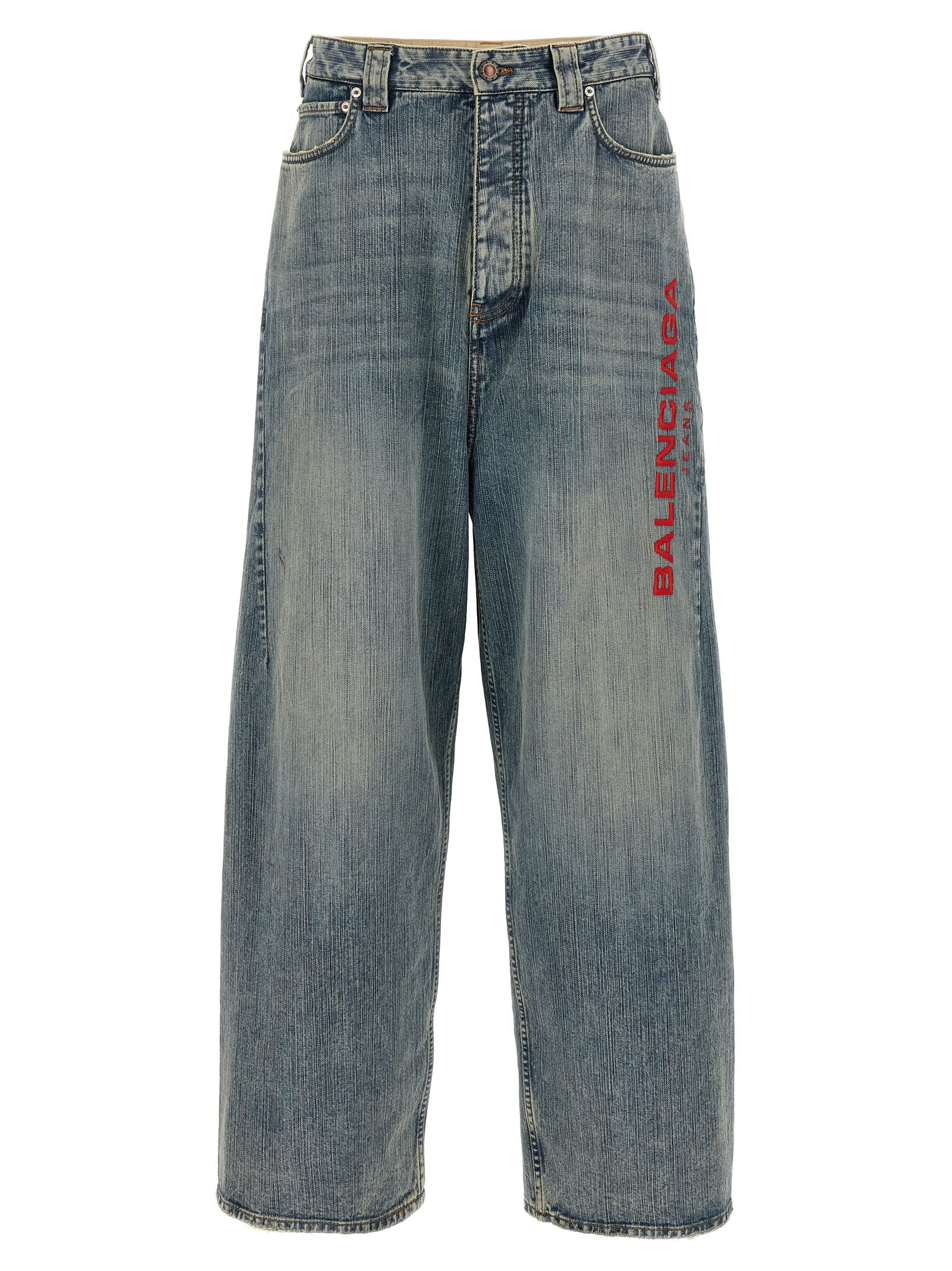 Balenciaga Logo Embroidery Jeans