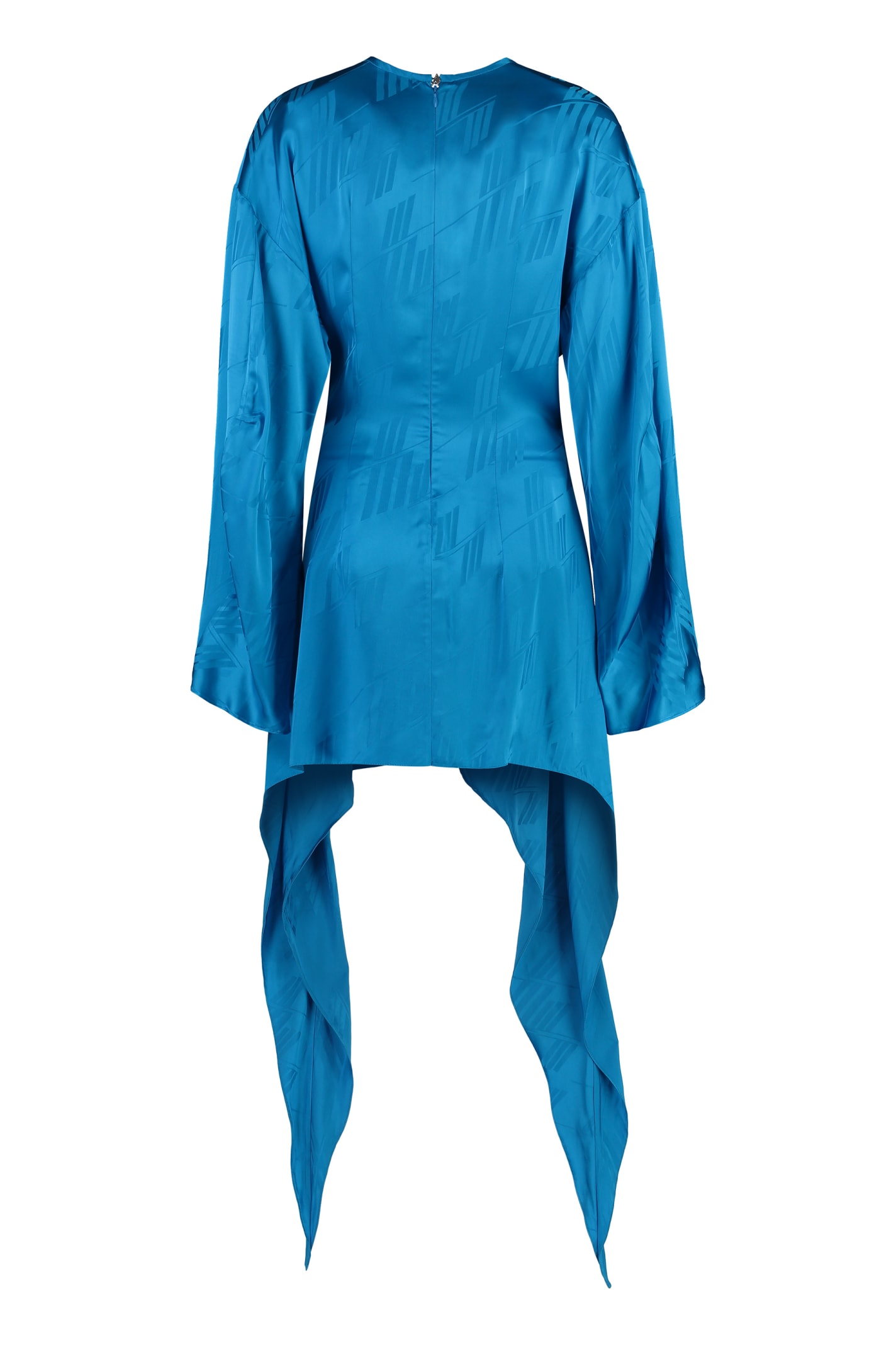 Shop Attico Louise Silk Mini Dress In Blue