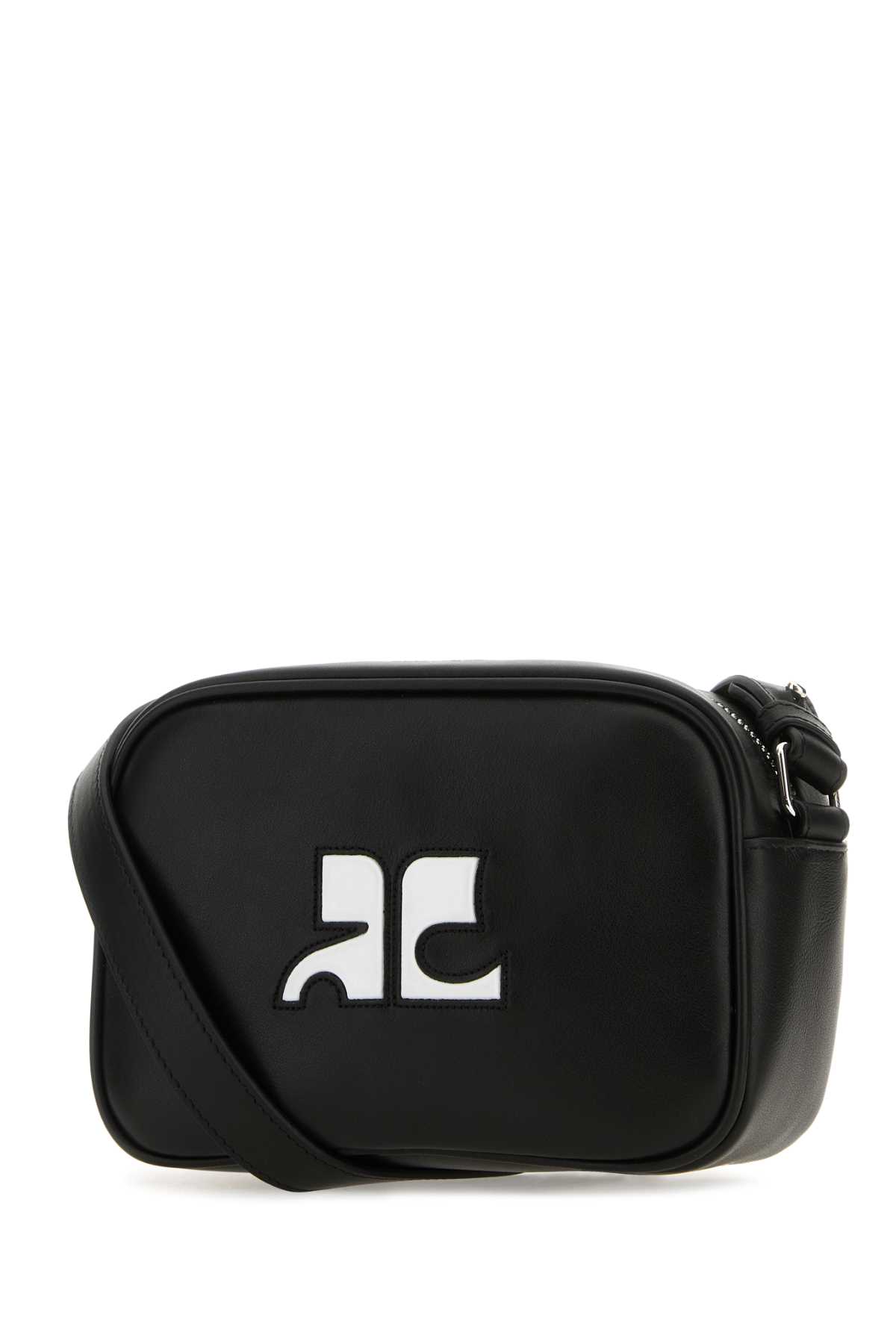 Courrèges Black Leather Rã©ã©dition Shoulder Bag
