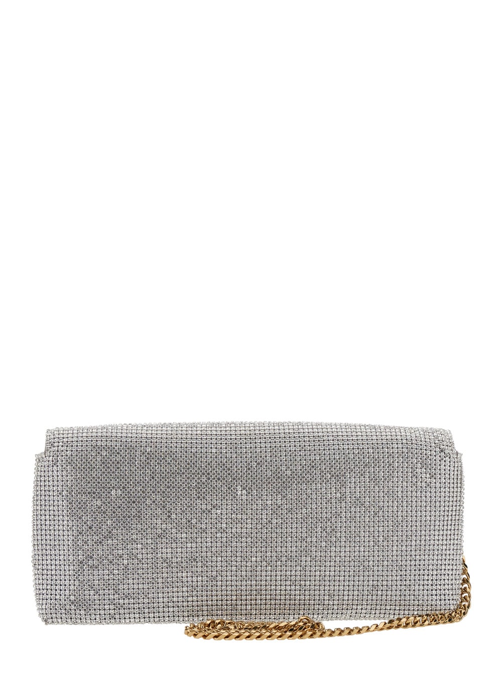 Versace Silver Crystal La Medusa Clutch In Silver