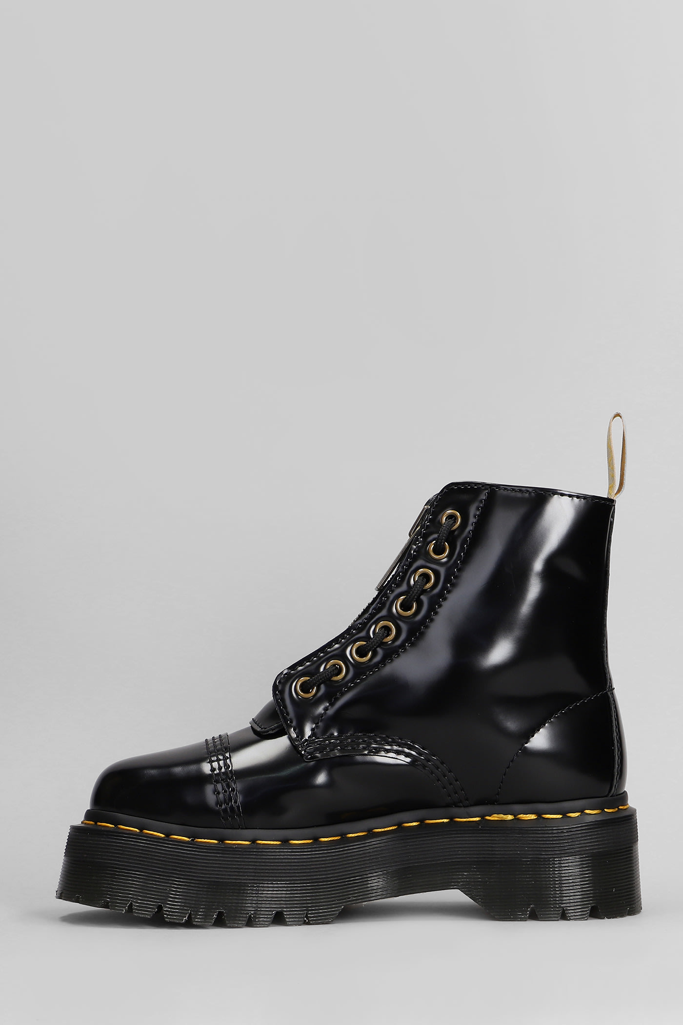 DR. MARTENS VEGAN SINCLAIR COMBAT BOOTS IN BLACK SYNTHETIC