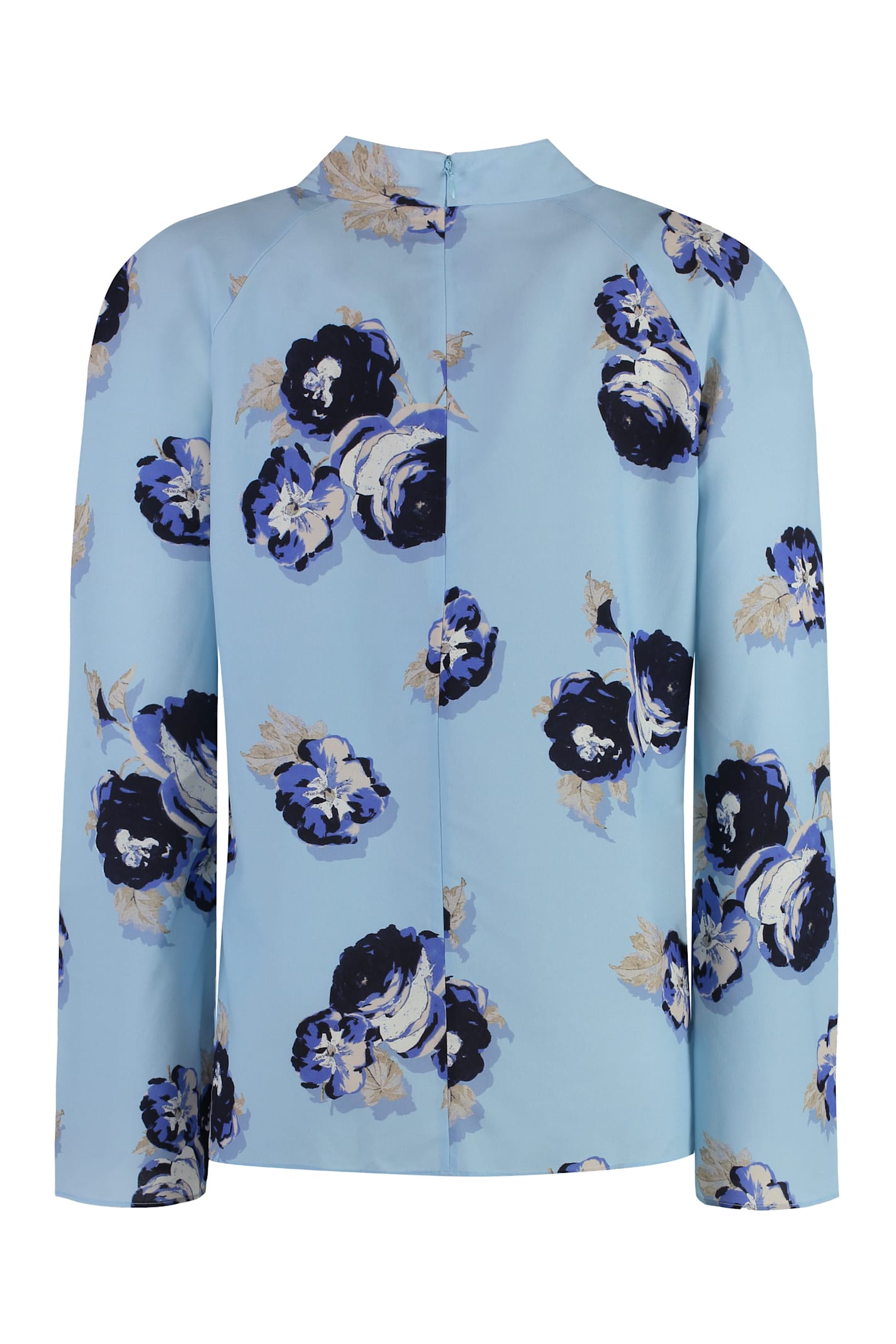 Alfieri & St.john Silk Blend Blouse In Light Blue