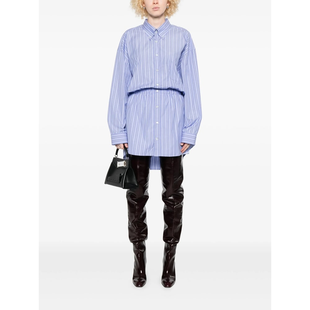 Maison Margiela Blue Striped Romper In Blue
