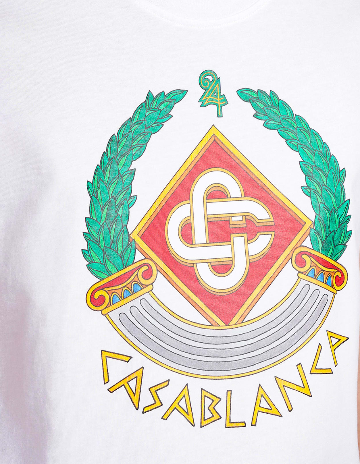 Shop Casablanca Casa Crest T-shirt In White