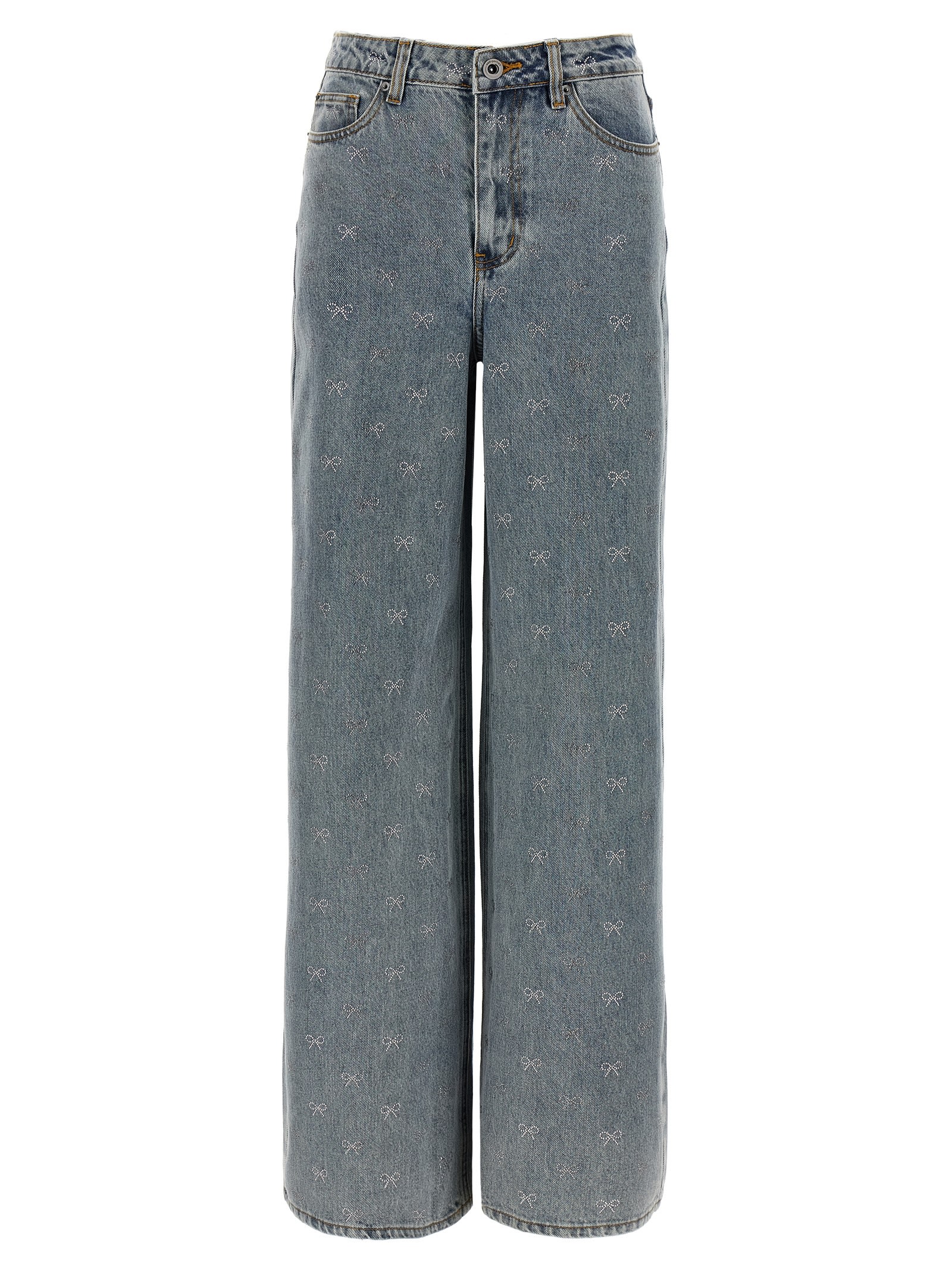 light Blue Diamante Bow Jeans