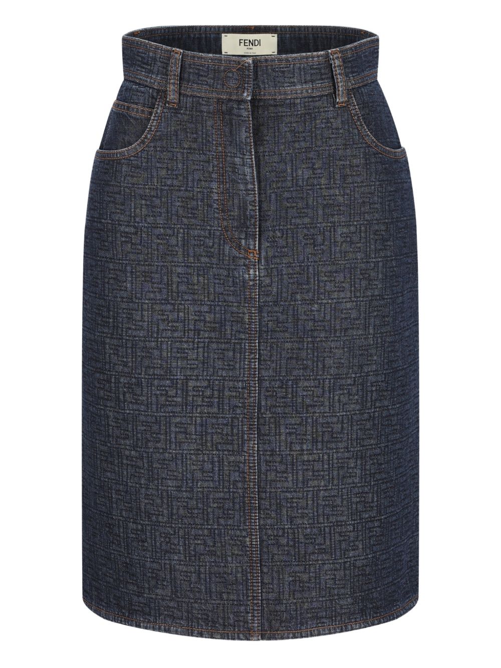 Fendi Denim Cotton Skirt In Blue
