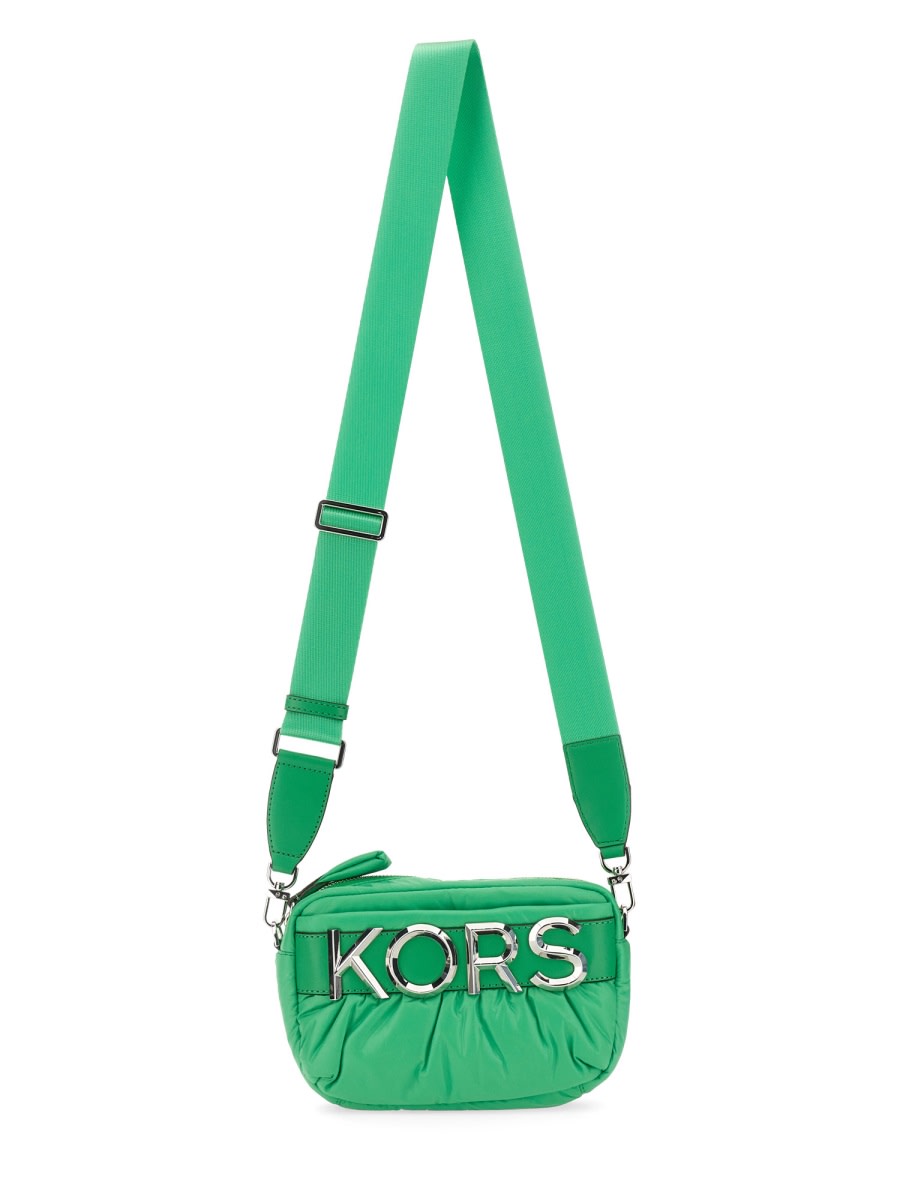 Michael Kors Quilted Logo Camera Bag In Green