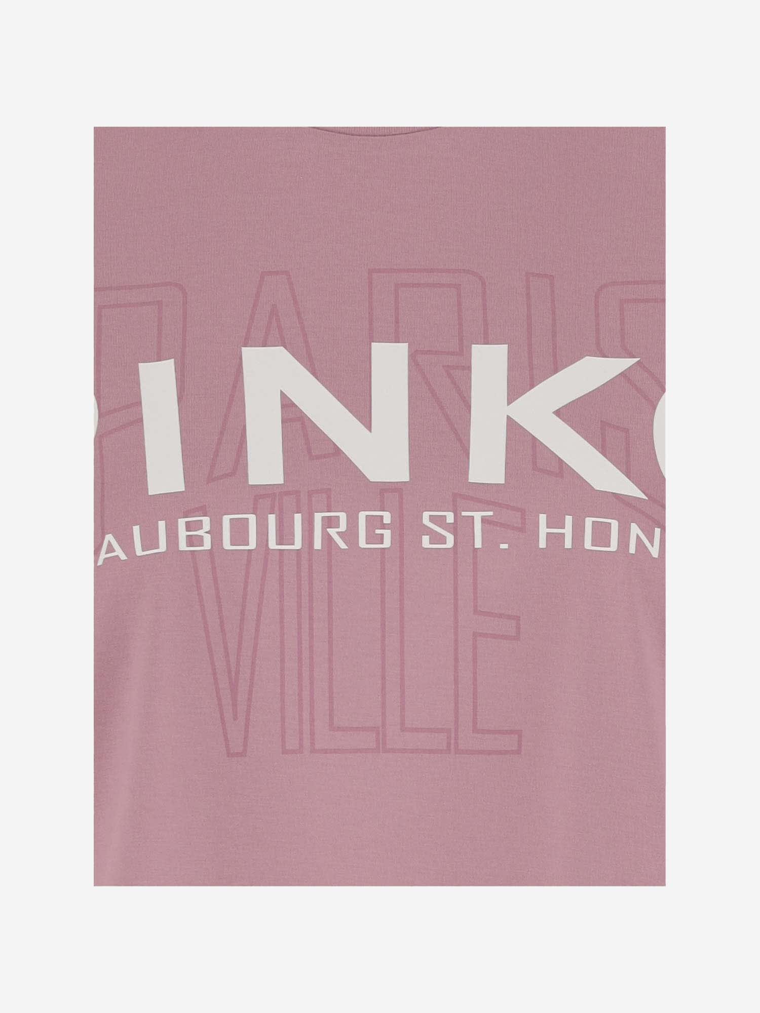 Shop Pinko Cotton T-shirt With Logo In Pink