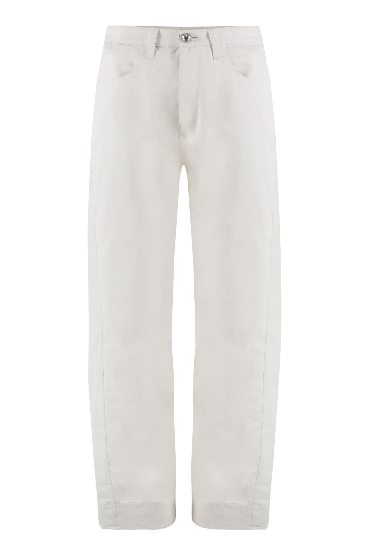 JIL SANDER COTTON-LINEN TROUSERS