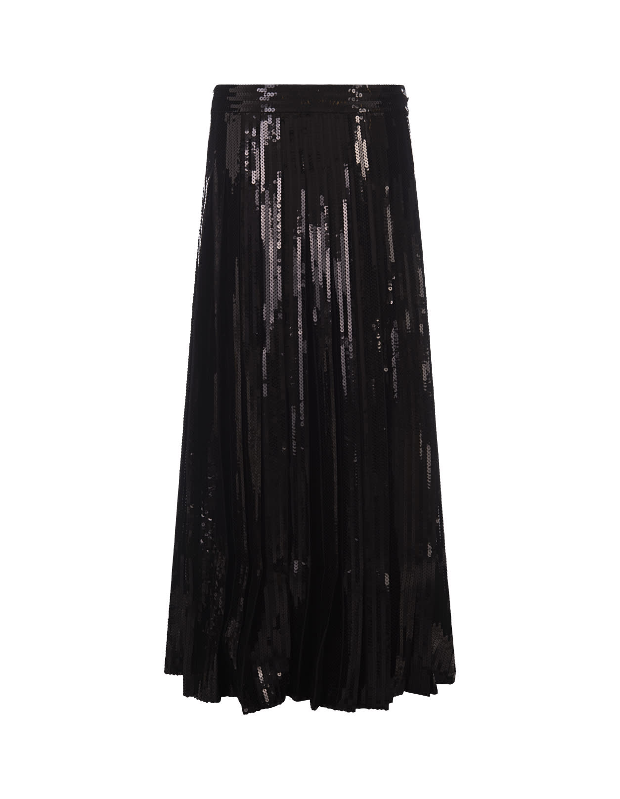 Shop P.a.r.o.s.h Black Godot Sequined Long Skirt