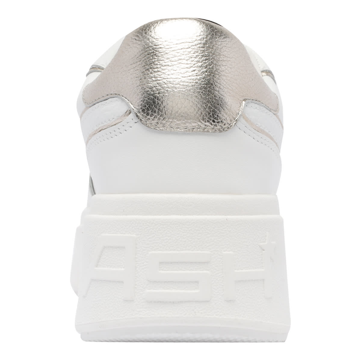 Ash Low Top Leather Match Sneakers Metallic Platform In White