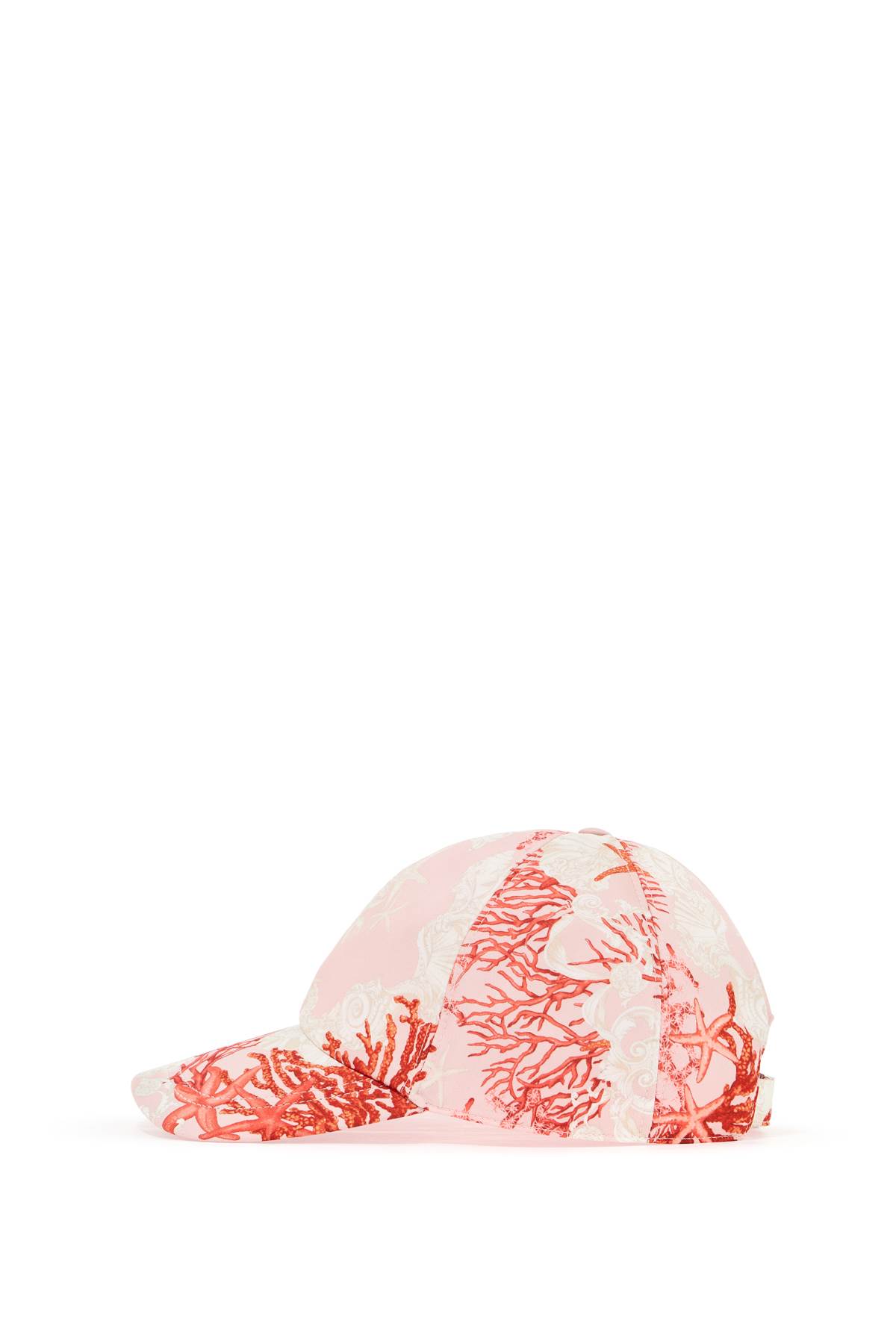 Shop Versace Baroque Sea Baseball Cap In Dusty Rose+coral+bone (white)