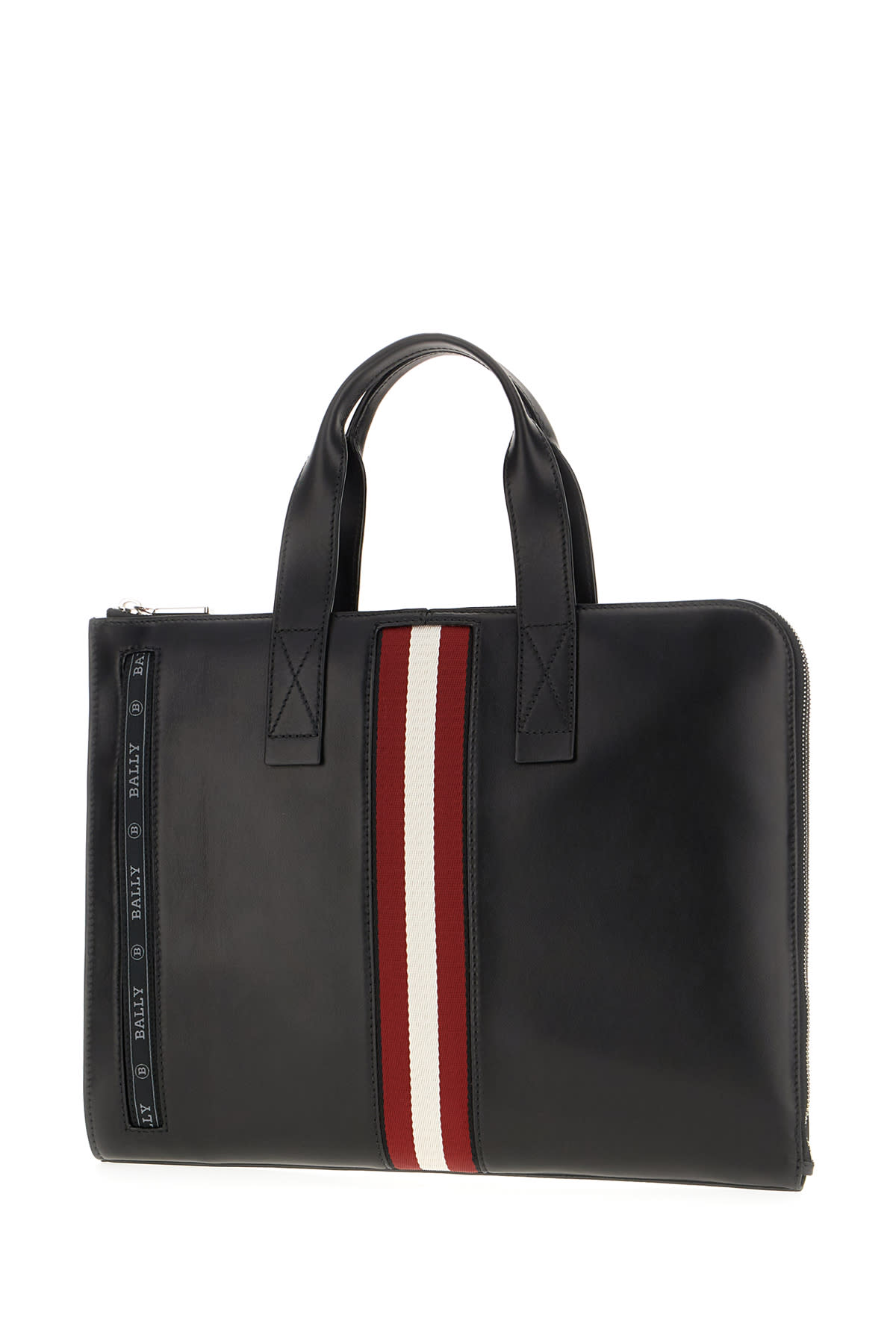 Bally Smooth Leather Document Case With Shoulder Strap In F010