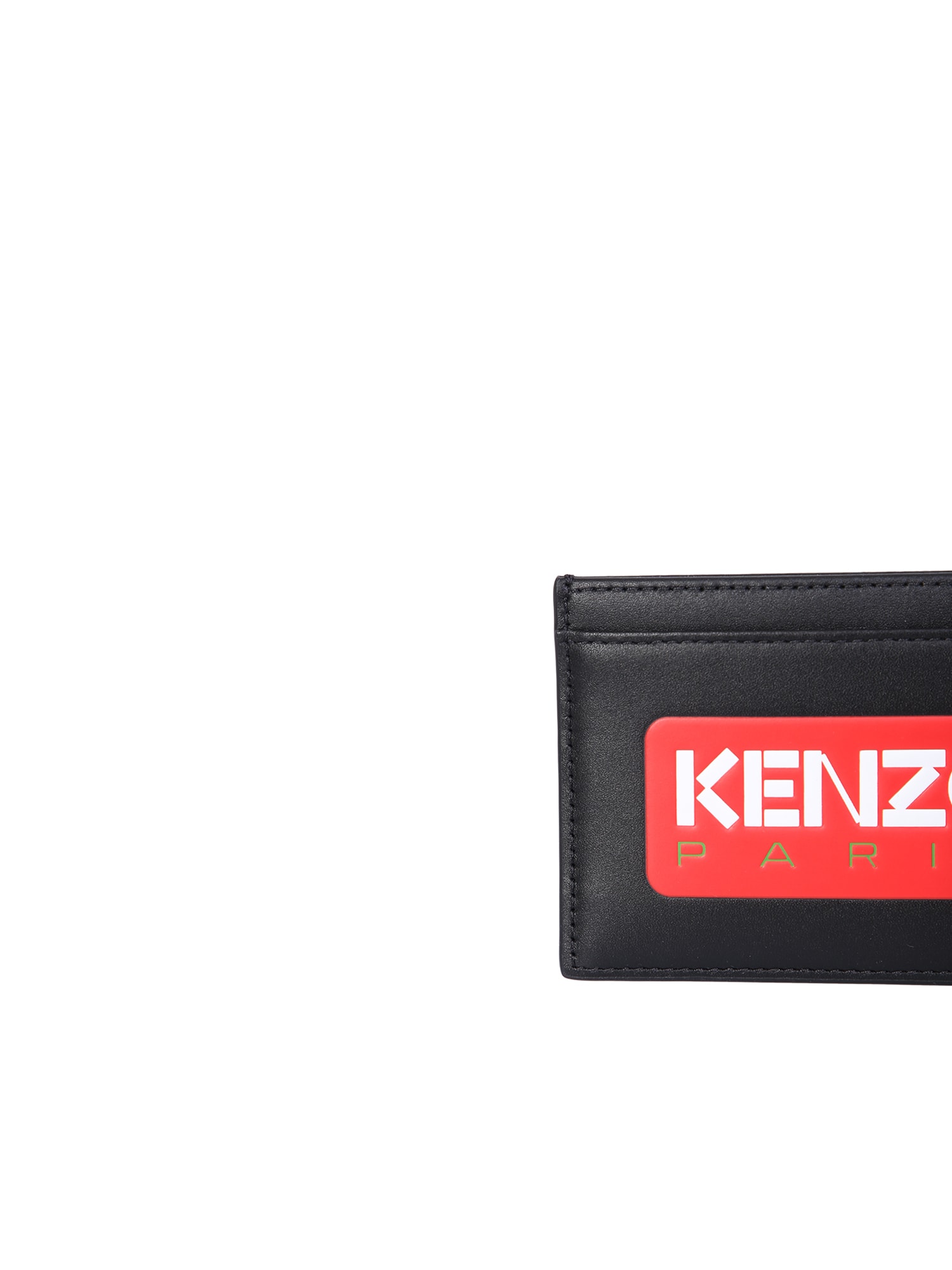 Shop Kenzo Logo-patch Cardholder In Black