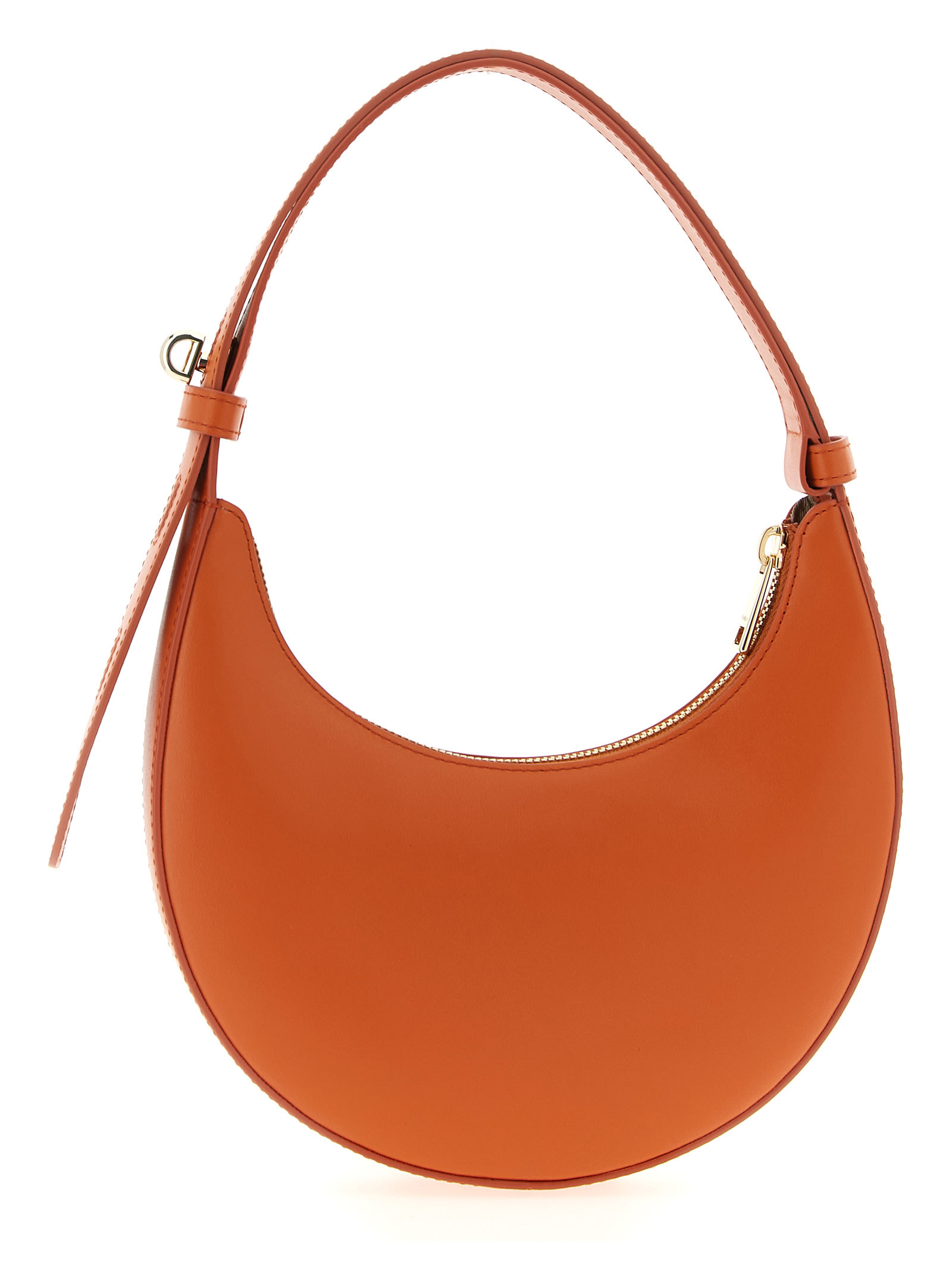 Furla Smooth Crescent Shoulder Bag With Zippered Closure In Red