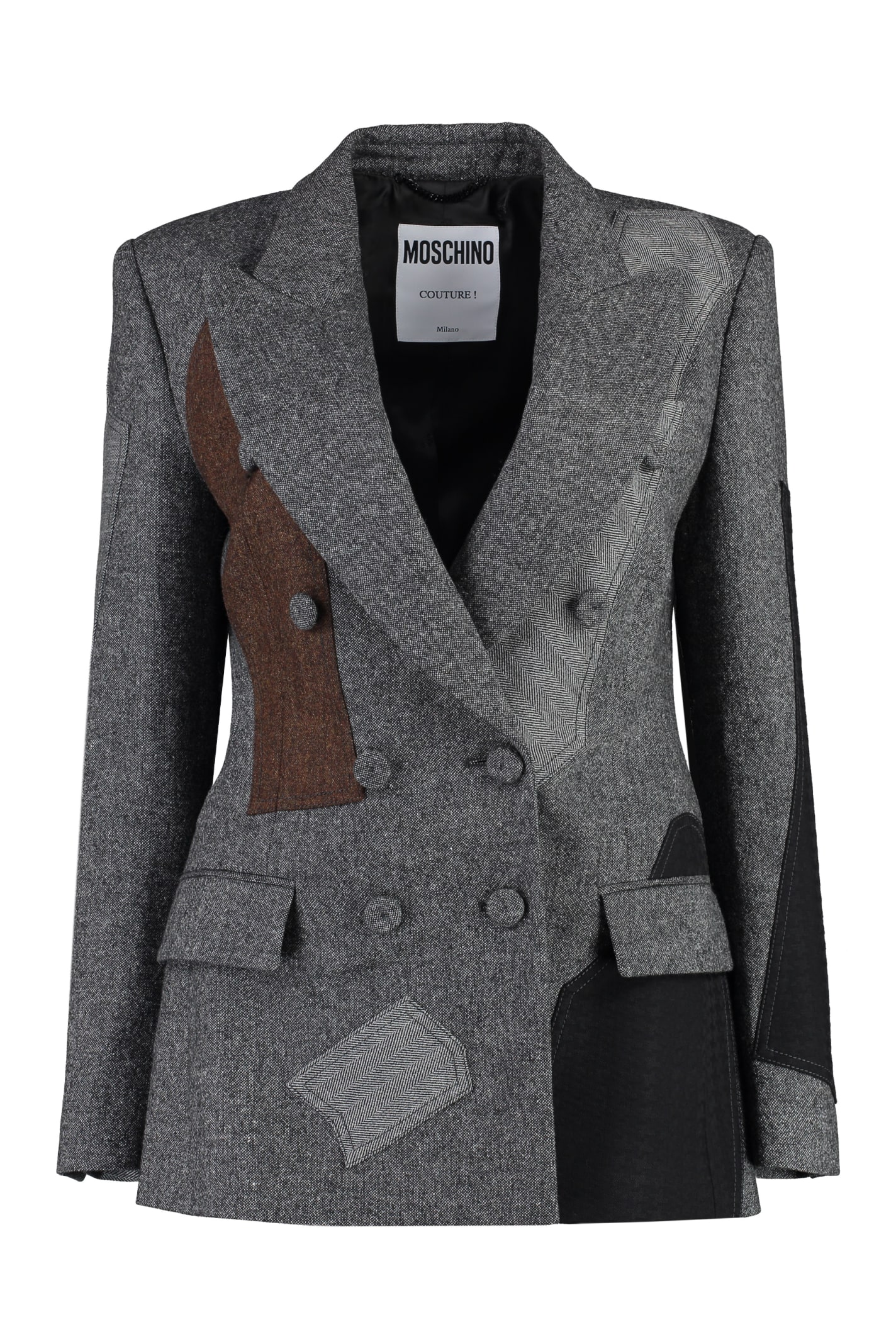 Moschino Wool Blend Blazer In Grey