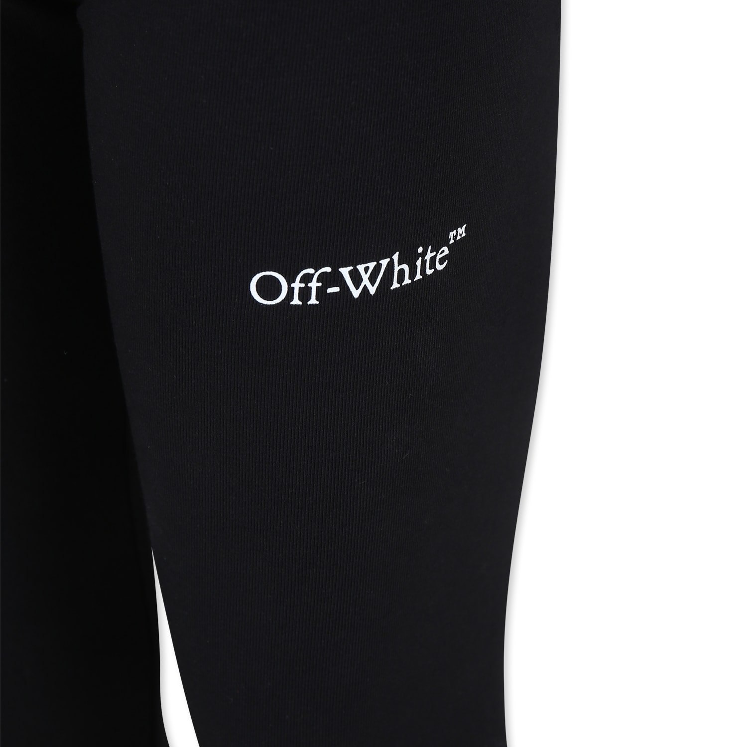 Off-white Black Leggings For Girl With Logo In Black