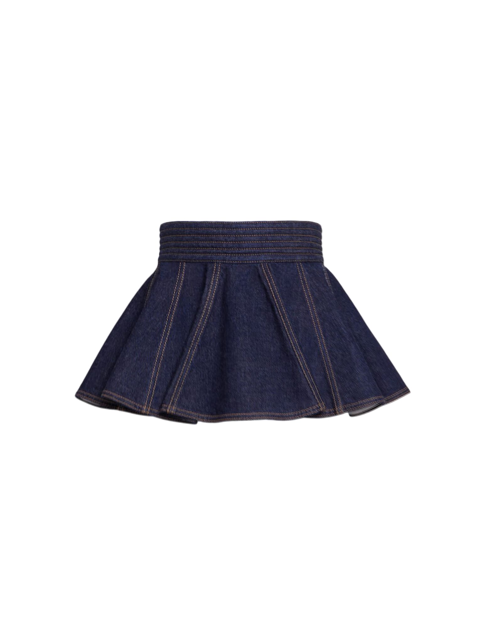 Shop Alaïa Belt Skirt Acc In Bleu Denim