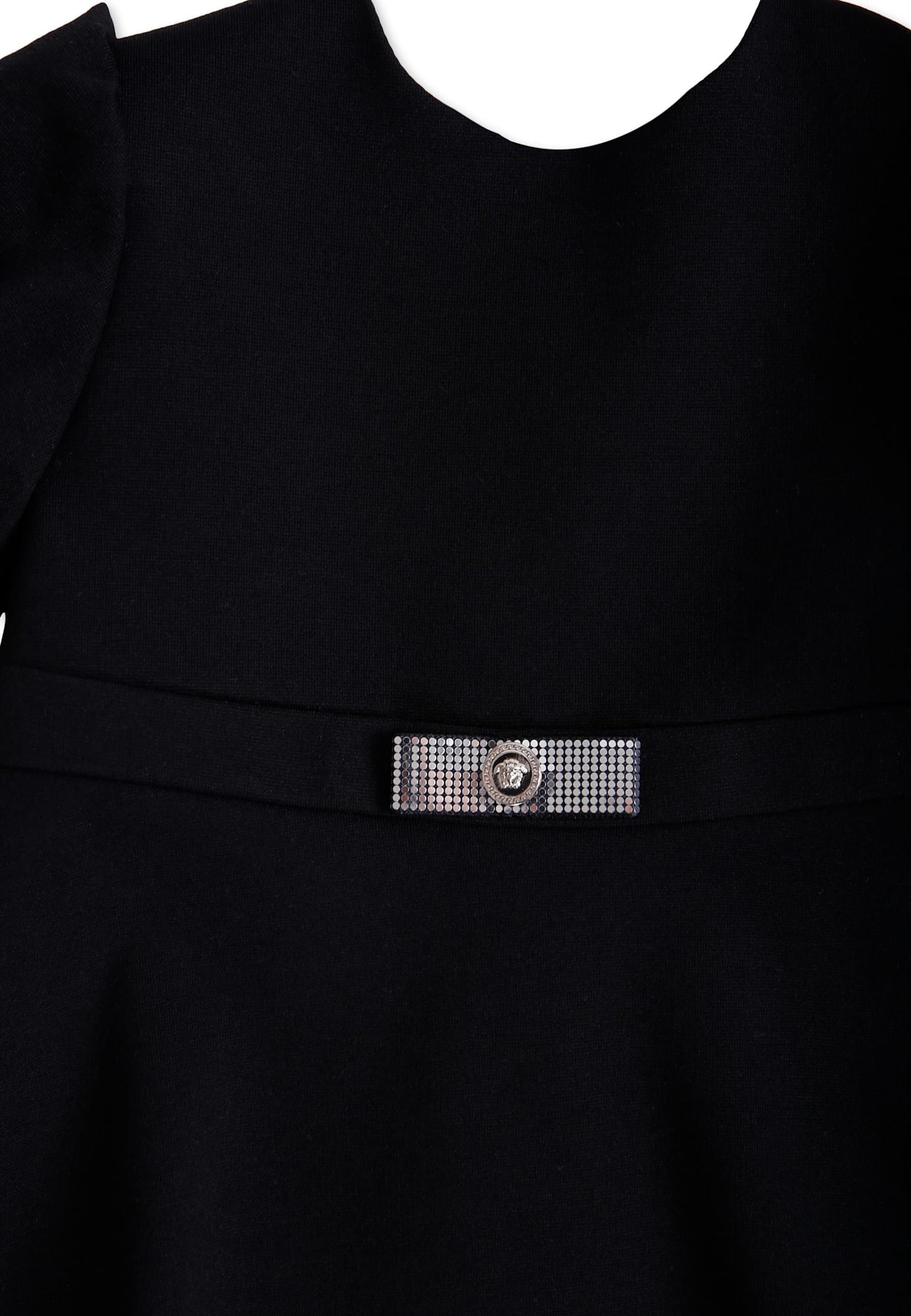 Versace Black Gianni Ribbon Dress For Baby Girl In Black