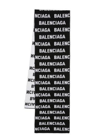 Balenciaga Logo Intarsia Scarf