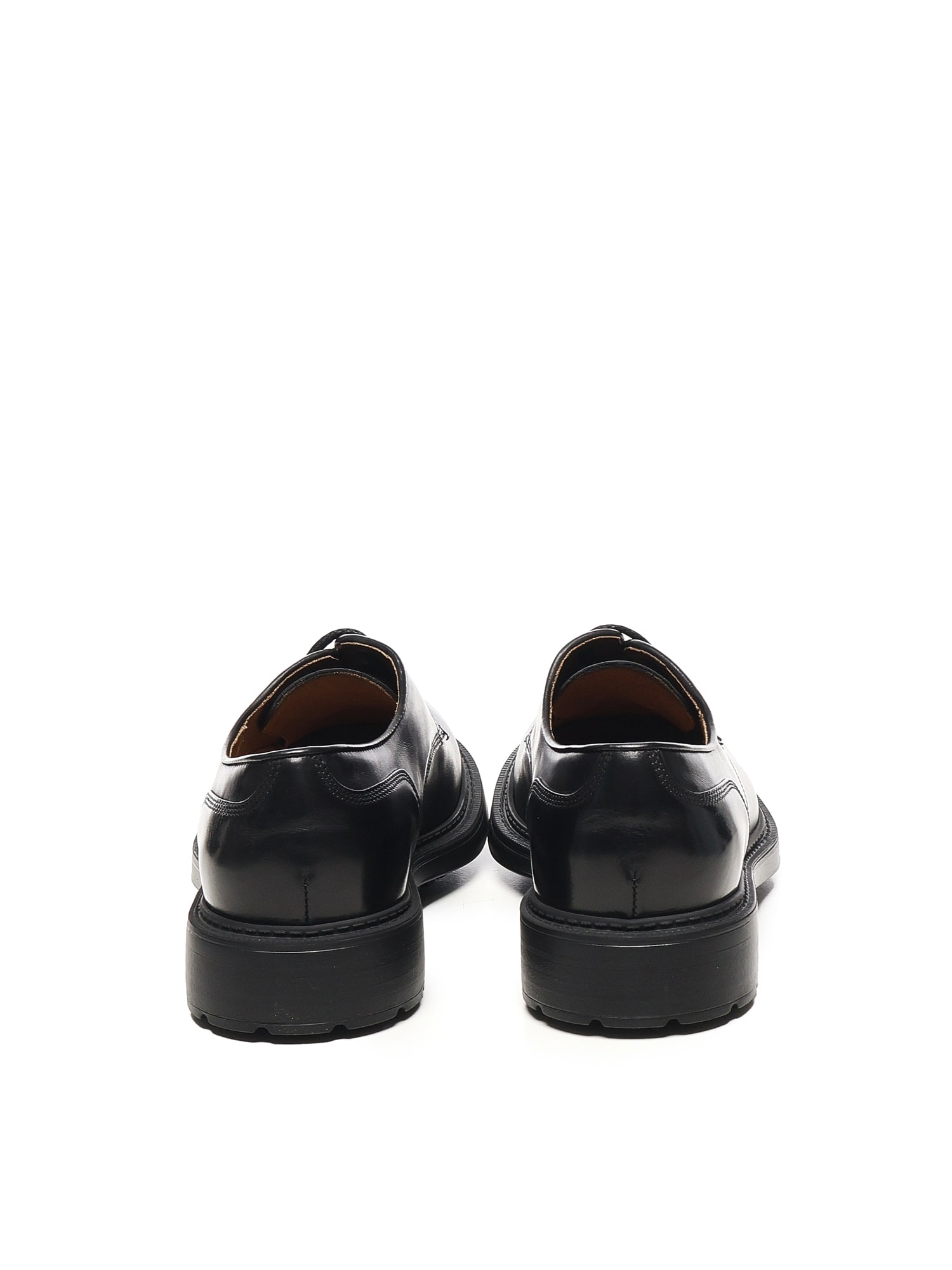 Doucal's Lace-up Leather Derby Shoes In Black